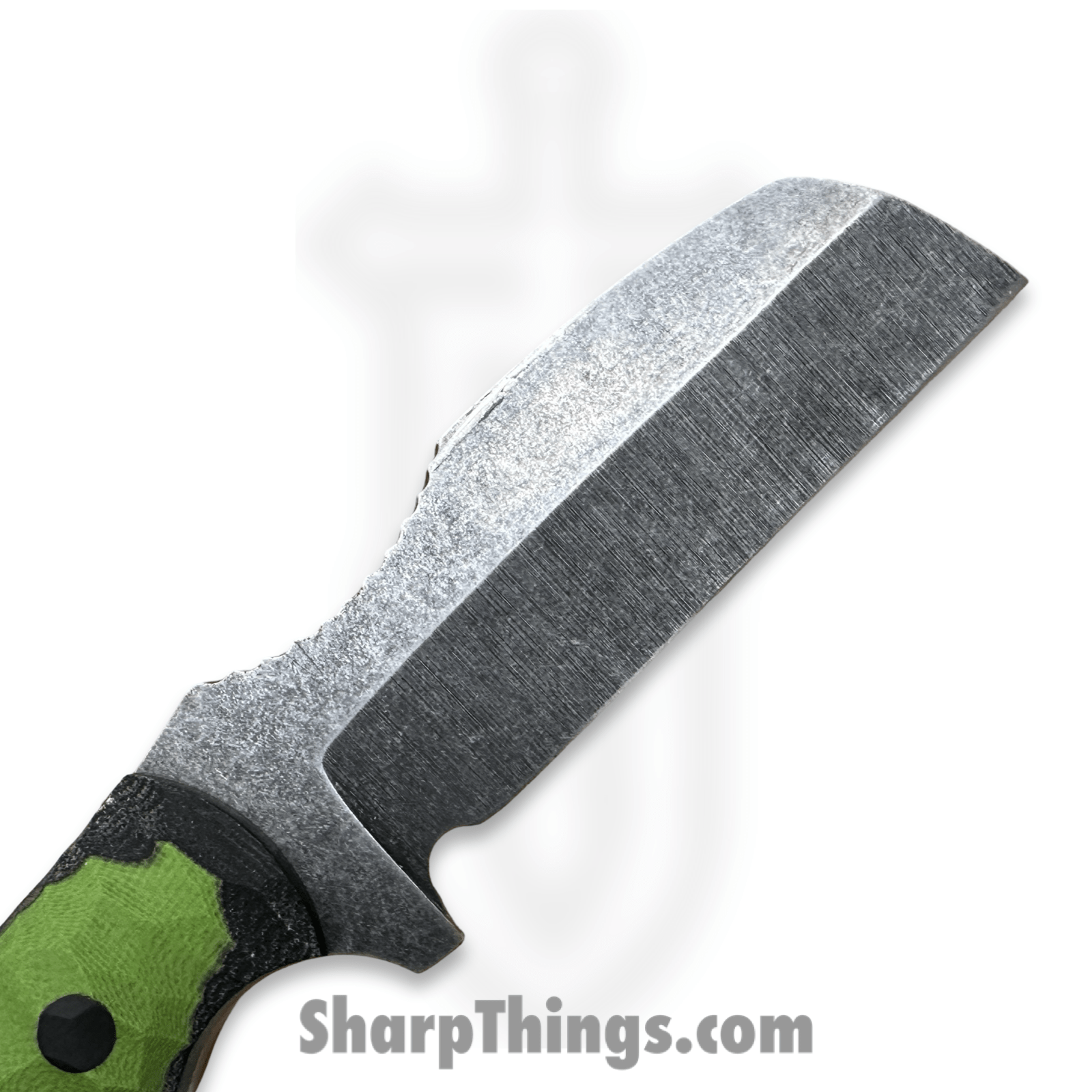 Cave Blades - CB-Tur-SW-G10-PR - Turtle Prototype - Fixed Blade Knife - 80crv2 Stonewash Sheepsfoot - G10 - Green/Black - Image 8