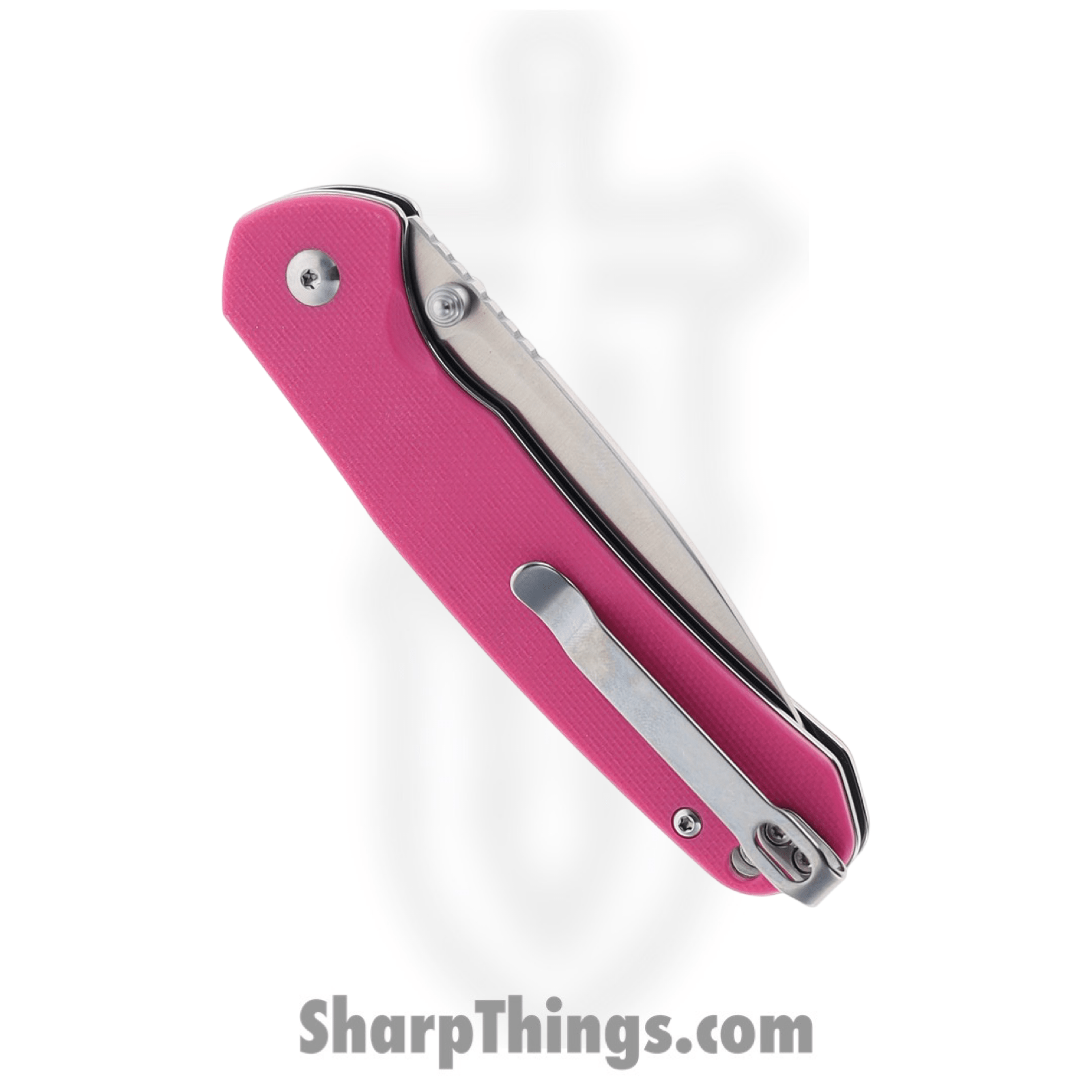 CJRB - J1925PNK - Pyrite Button Lock - Folding Knife - AR-RPM9 Satin Drop Point - G10 - Pink - Image 5
