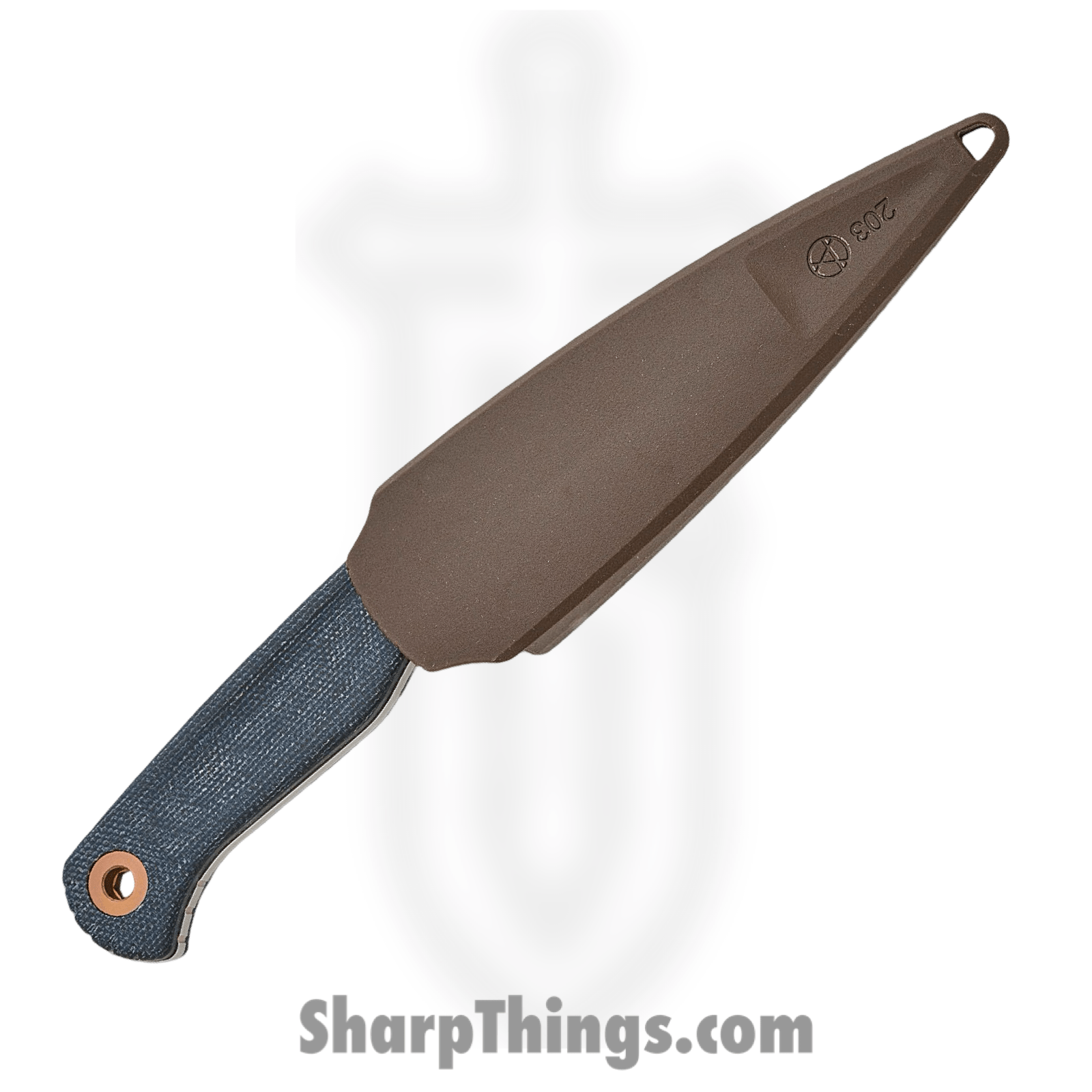 Benchmade - 203 - Dacian - Fixed Blade Knife - CPM MagnaCut Satin Spear Point - Denim Micarta - Blue - Image 3