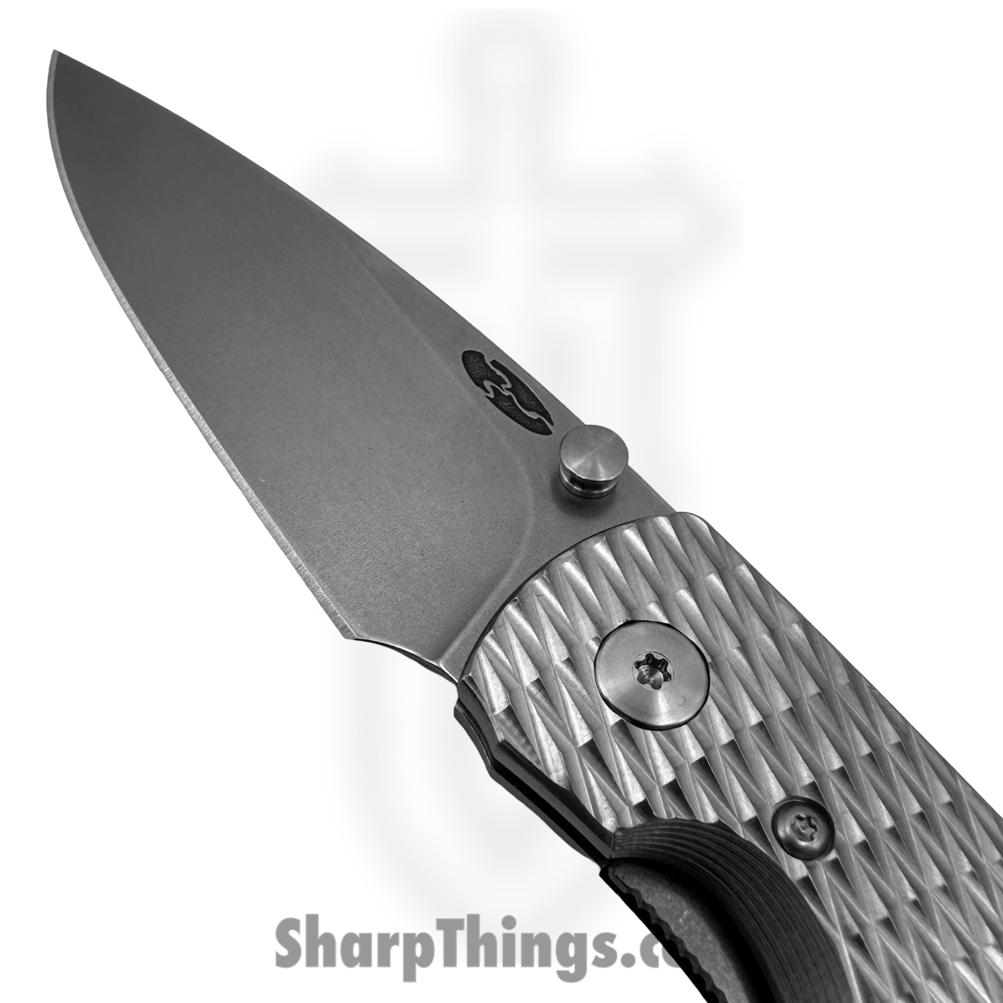 TRM - Atom-MC-3DT-Ti - Atom Linerlock - Folding Knife - CPM MagnaCut Stonewash Drop Point - 3D Titanium - Lizard Skin - Image 5