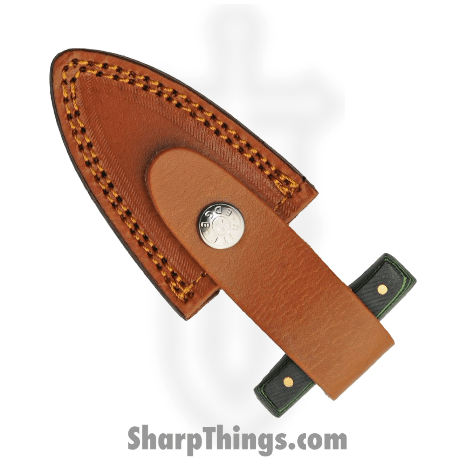 Damascus - DM1317GN - Push Dagger - Fixed Blade Knife - Damascus Damascus Dagger - Micarta - Green - Image 3