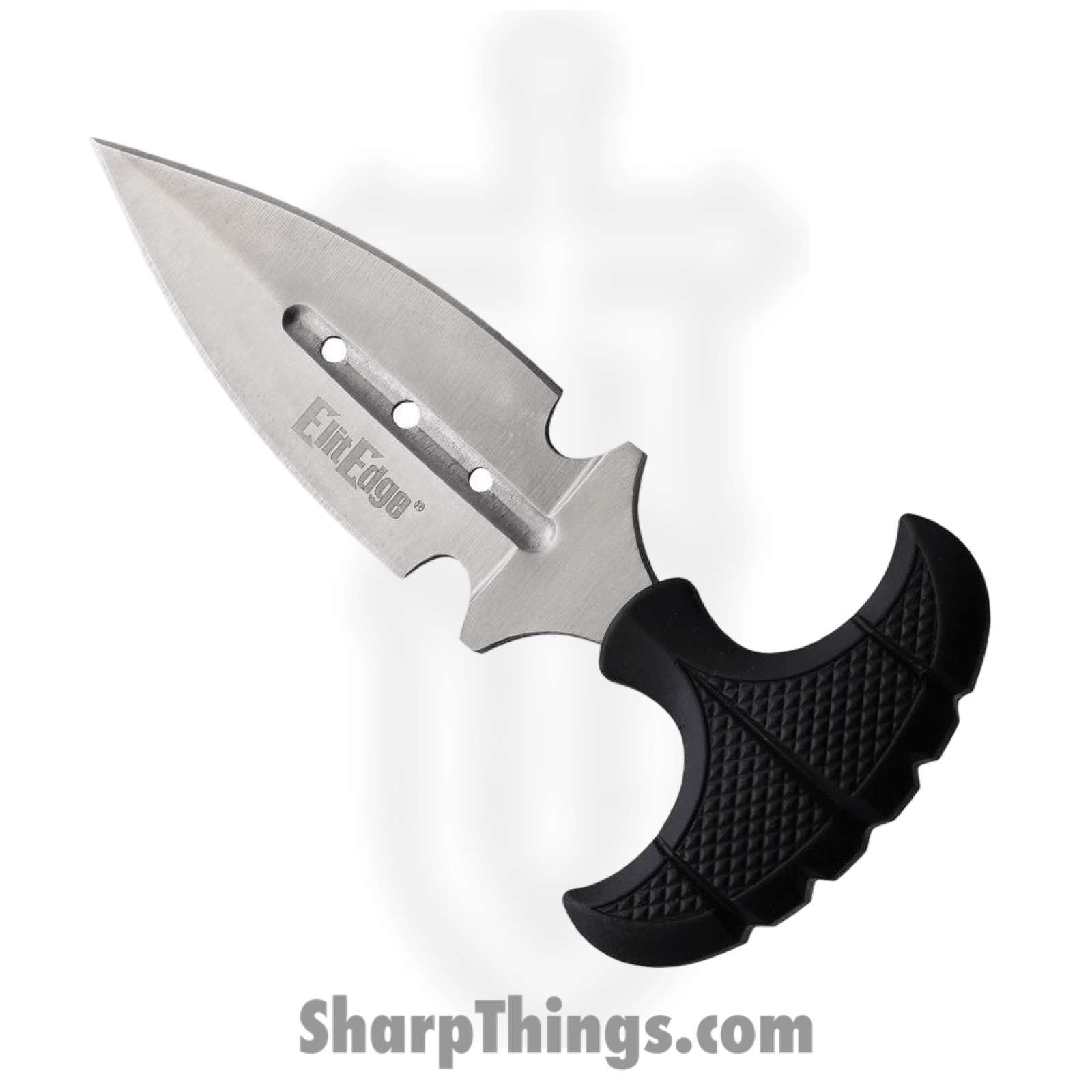 ElitEdge - EE20641SL - Push Dagger - Fixed Blade Knife - 440 SS Satin Dagger - Polymer - Black