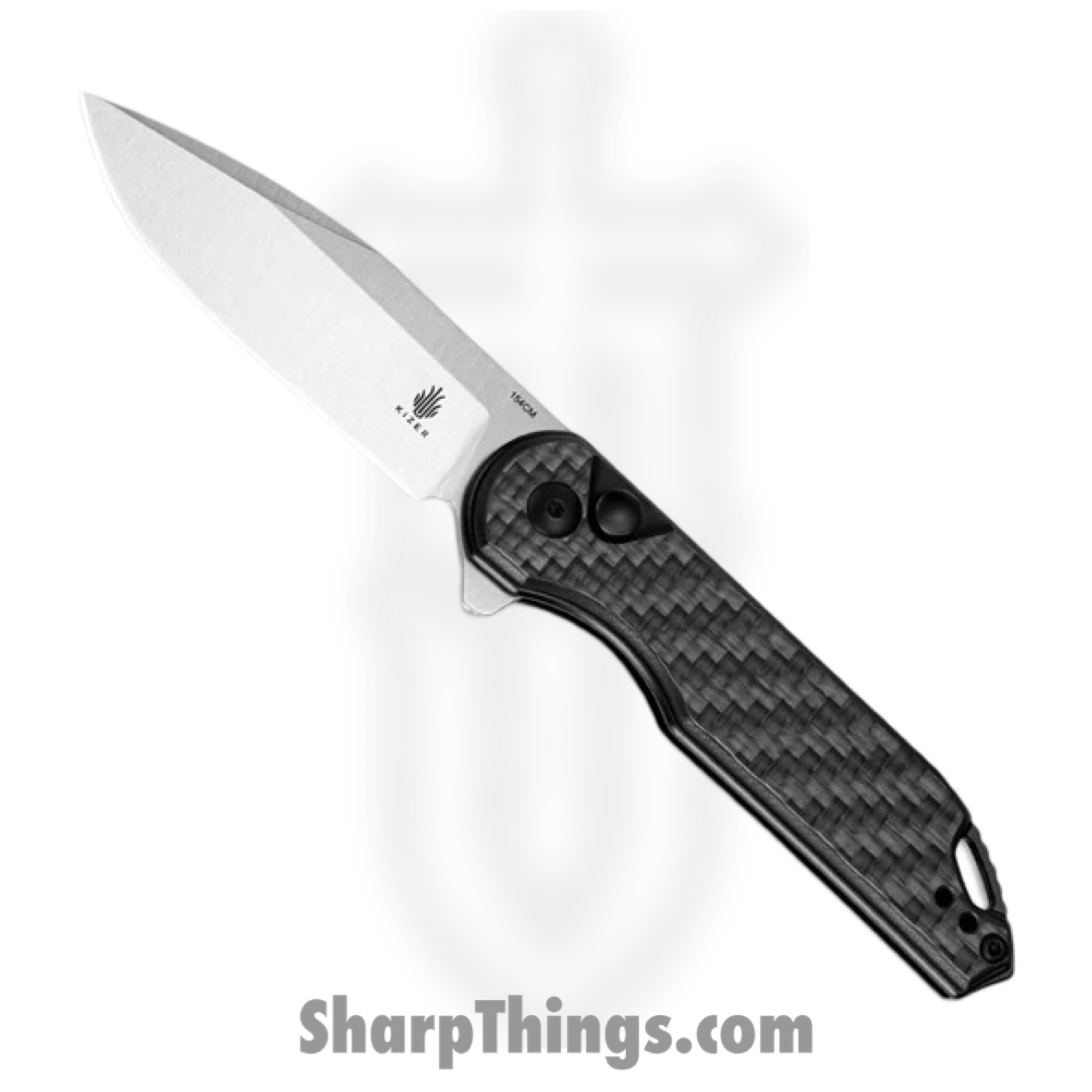Kizer Cutlery - KIV3549C3 - Assassin - Folding Knife - 154CM Satin Drop Point - Carbon Fiber G10 - Black