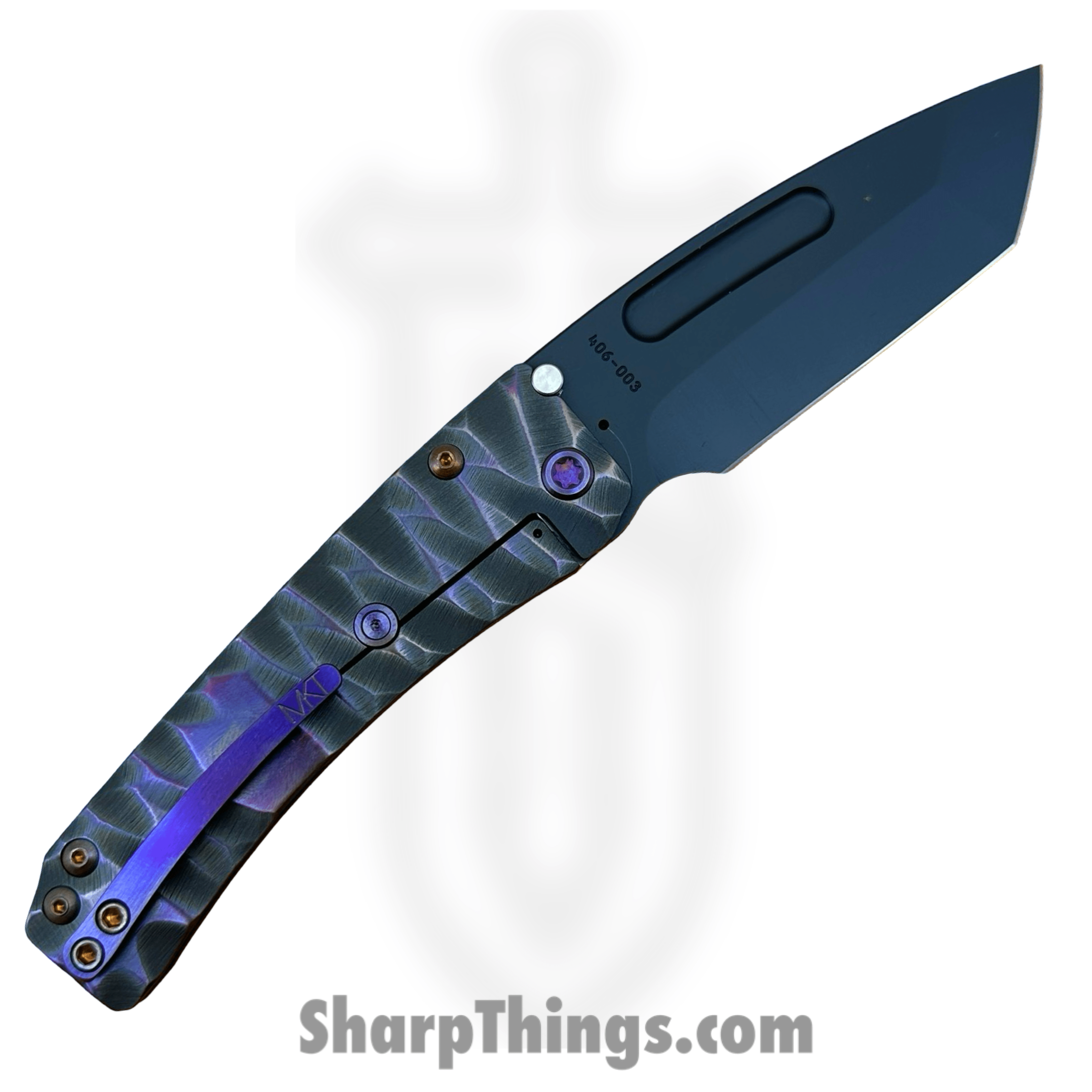 Medford Knife and Tool - 091924H - Slim Midi - Folding Knife - S45VN Coated Tanto - Titanium "Predator" - Black Violet - Image 2