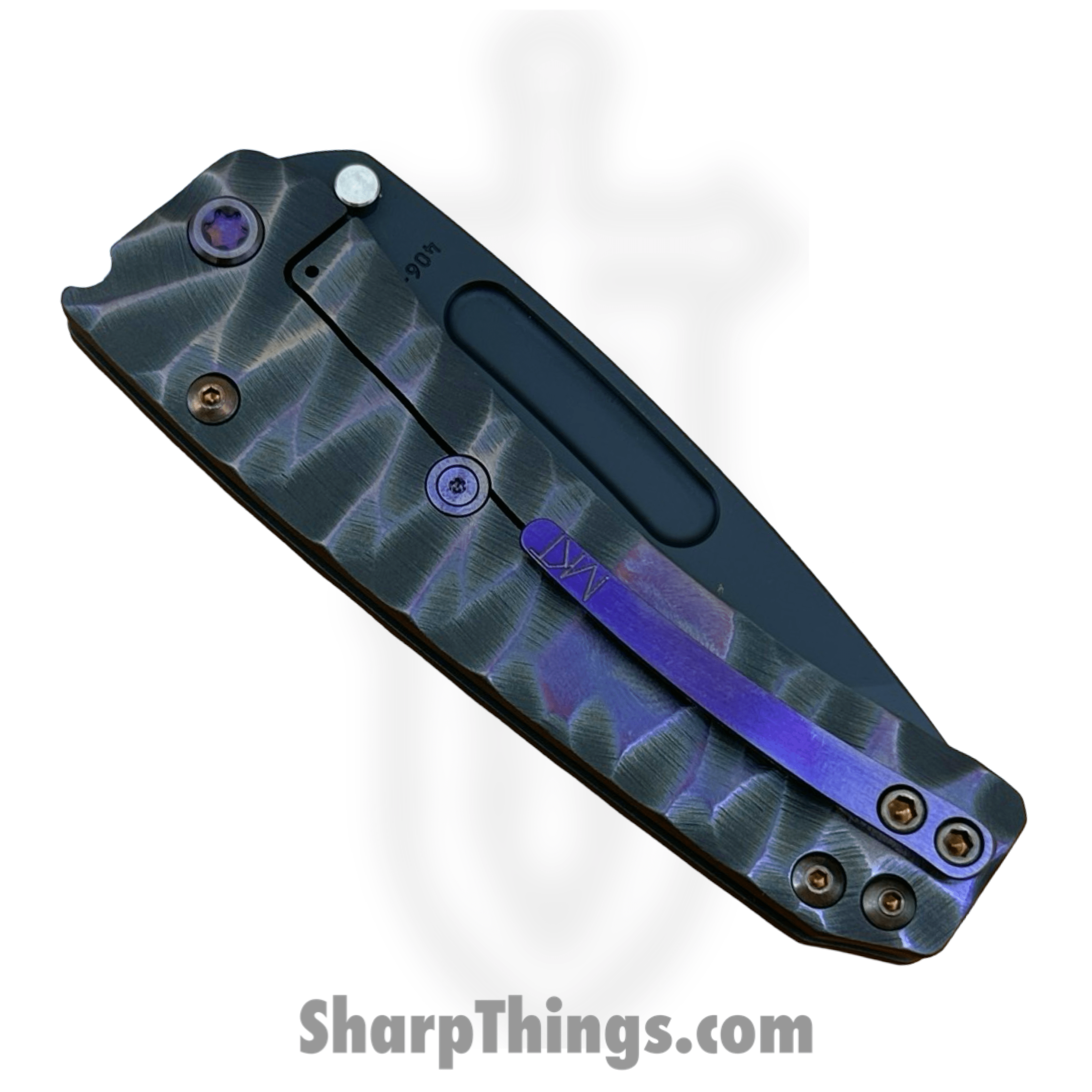 Medford Knife and Tool - 091924H - Slim Midi - Folding Knife - S45VN Coated Tanto - Titanium "Predator" - Black Violet - Image 5