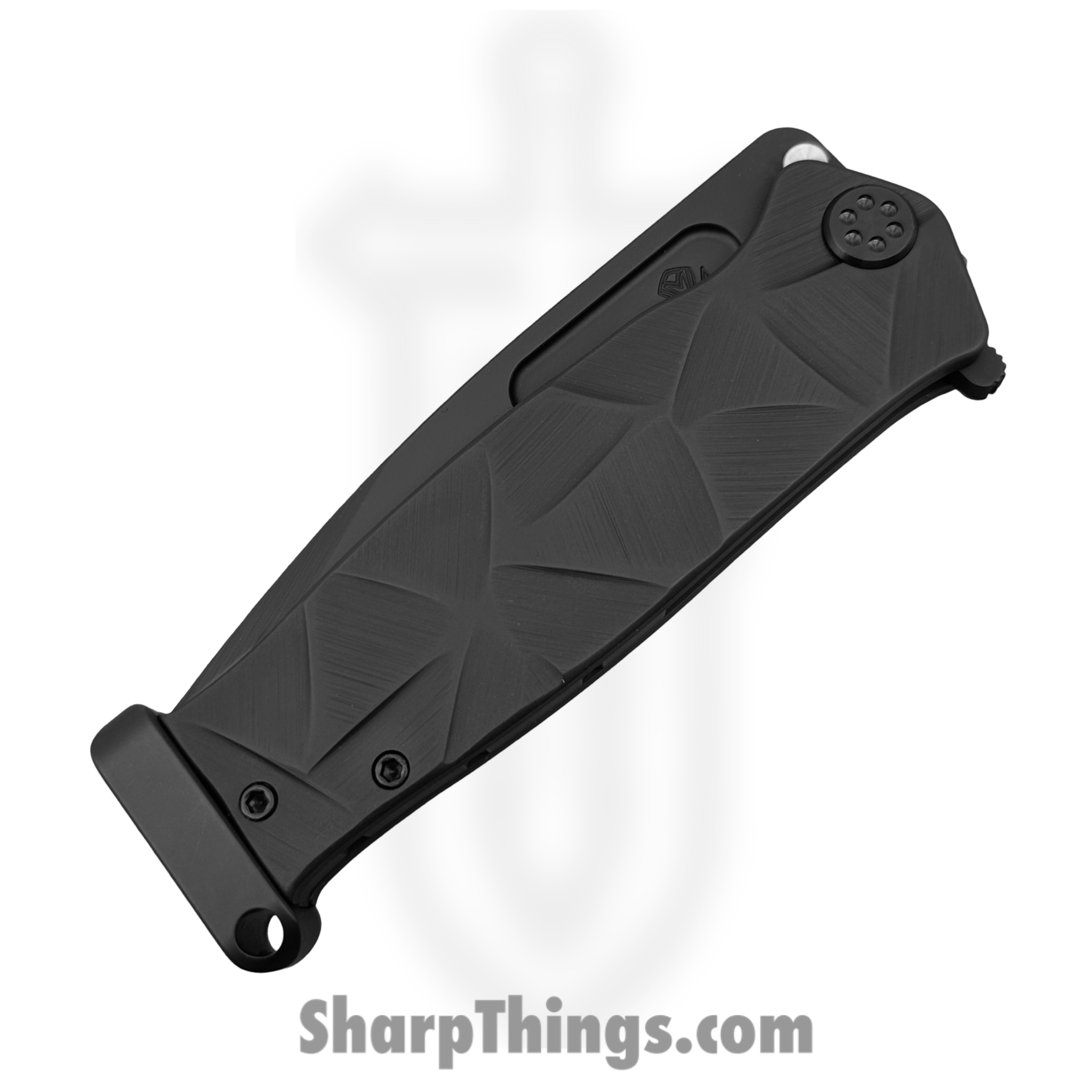 Medford Knife and Tool - 091924I - USMC FF - Folding Knife - S45VN Coated Drop Point - Titanium "Stained Glass" - Black - Image 4