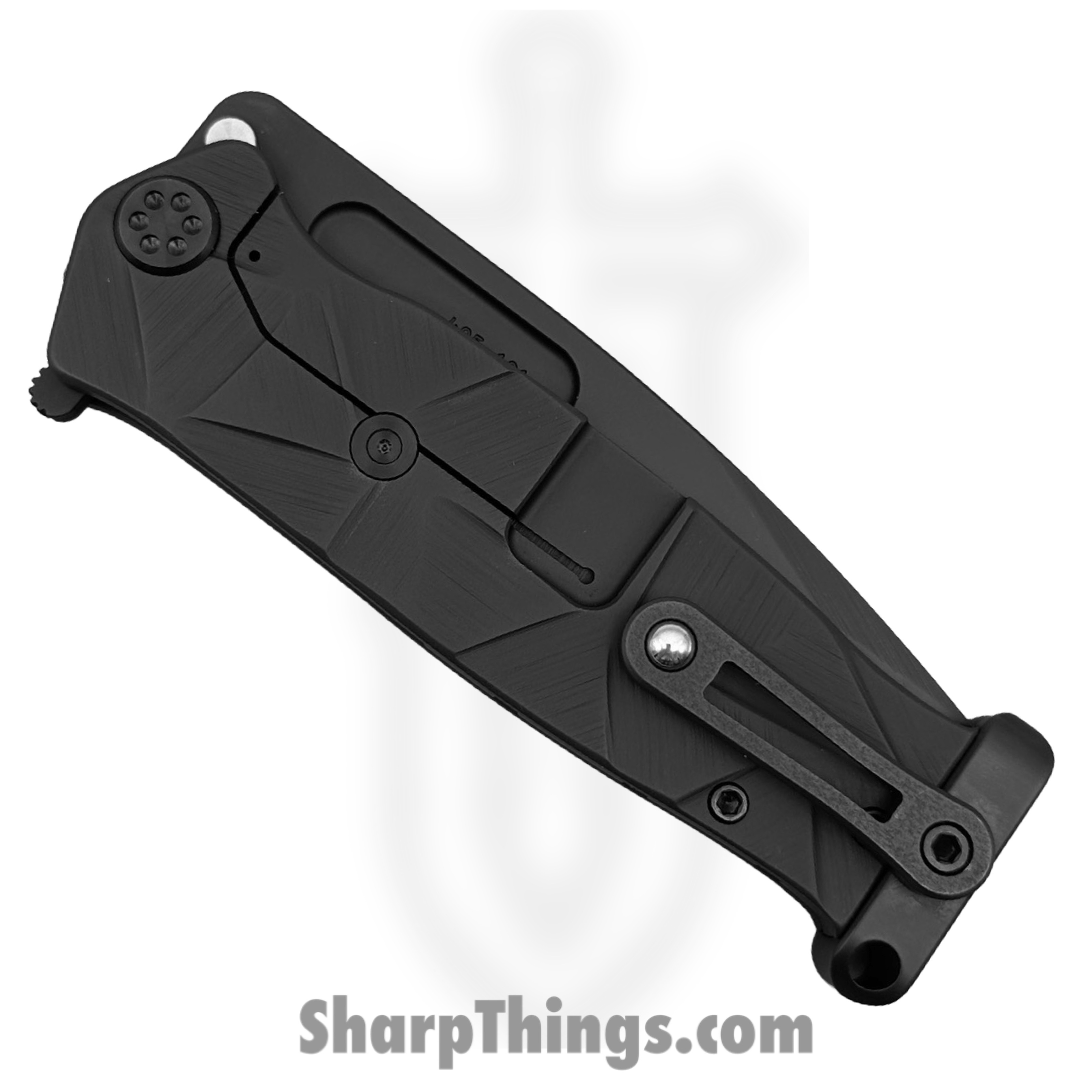 Medford Knife and Tool - 091924I - USMC FF - Folding Knife - S45VN Coated Drop Point - Titanium "Stained Glass" - Black - Image 5