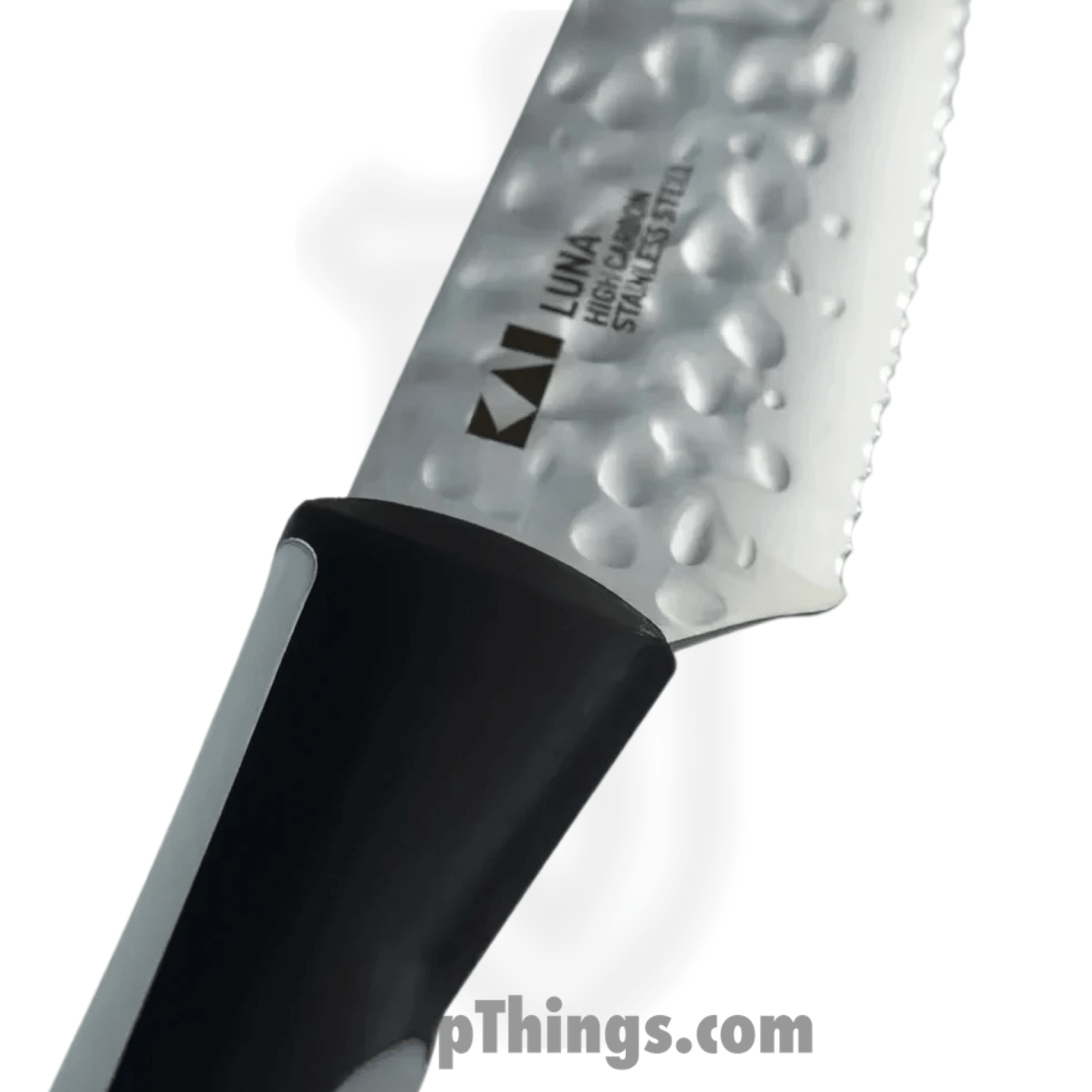 Kai - AB7076 - Luna Citrus with Sheath - Fixed Blade Knife - 1.4116 Stainless Hammered Drop Point - Polymer - Black Gray - Image 3