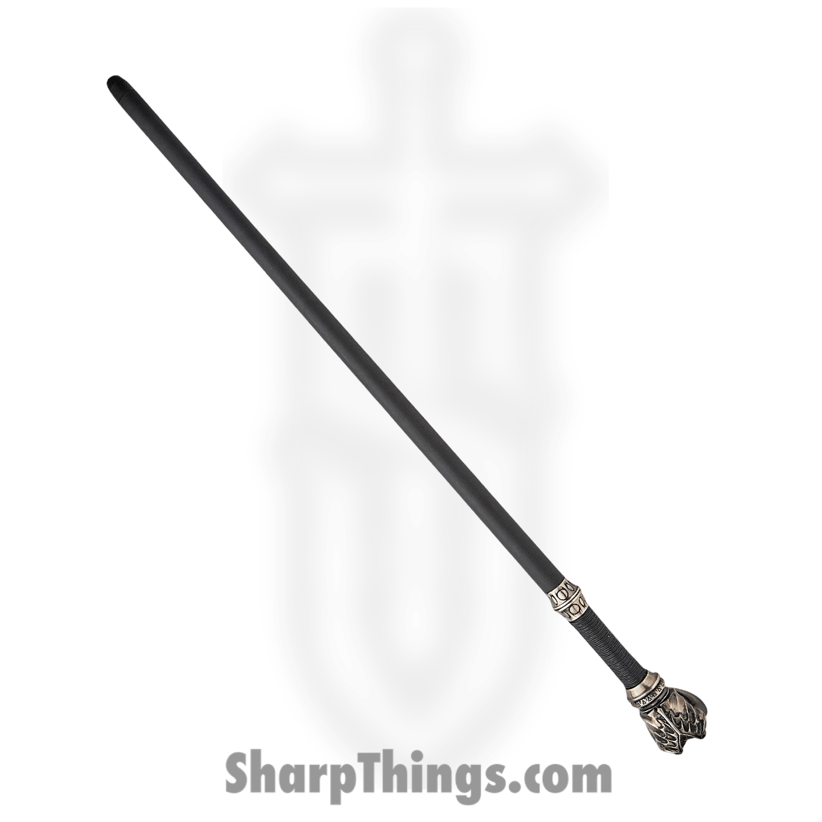 Kit Rae - KR0071 - Vorthelok Sword Cane - 1045 HC Stonewash Dagger - Cord Wrapped - Black - Image 3