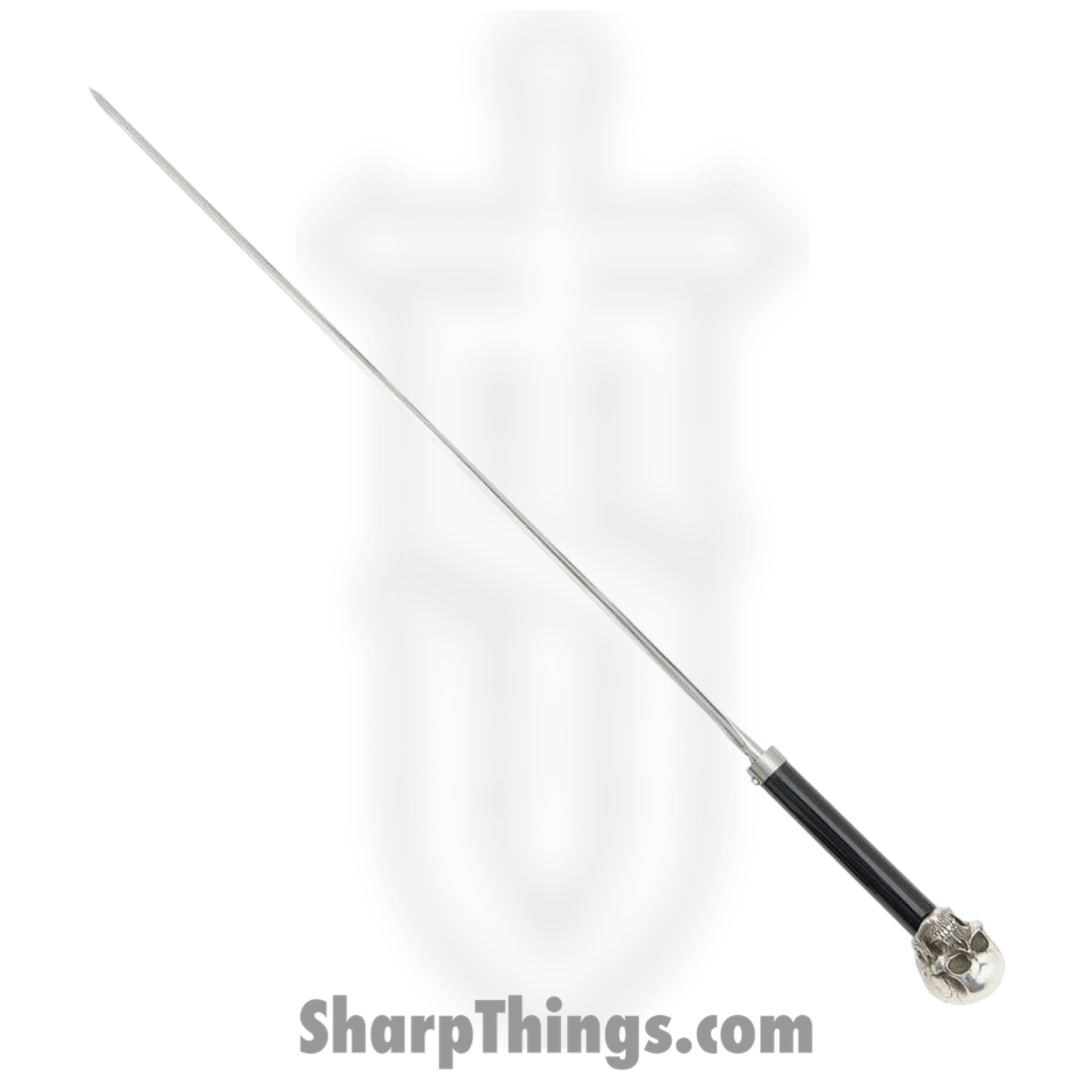 CAS Hanwei - PC2131 - Skull Sword Cane - HC SS Polished - Cast SS Fiberglass - Black