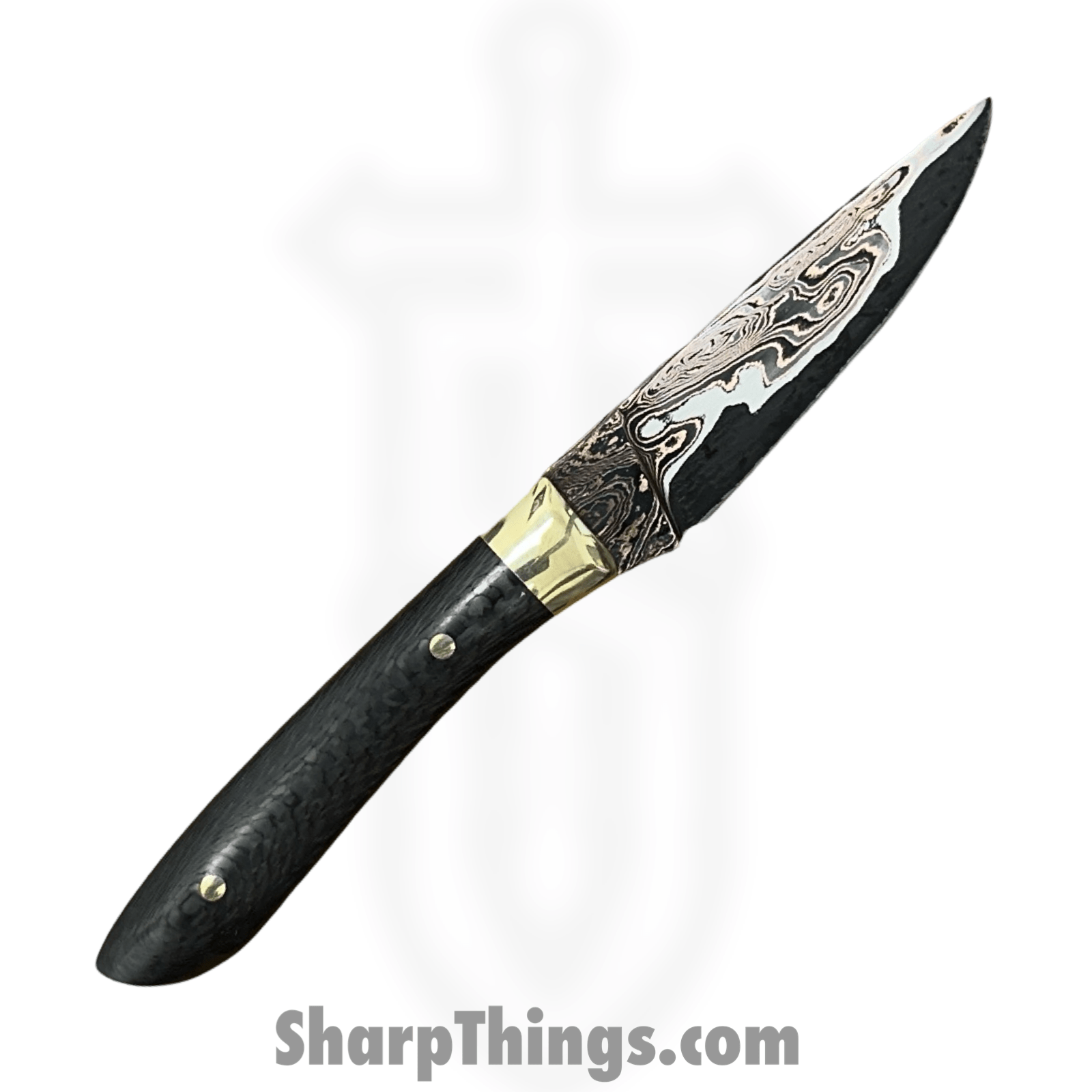 Royalty Rings Co. - RRC-Ere-01 - Erebus - Fixed Blade Knife - Baker Forge Damascus Damascus Drop Point - Carbon Fiber - Black - Image 2