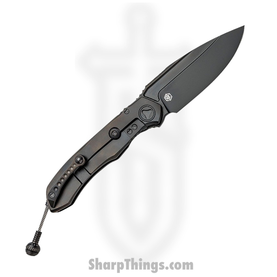 Microtech - 190C-1DLCTCFITI - Anax - Folding Knife - M390 Coated Drop Point - Titanium/CF Inlay - Black - Image 7