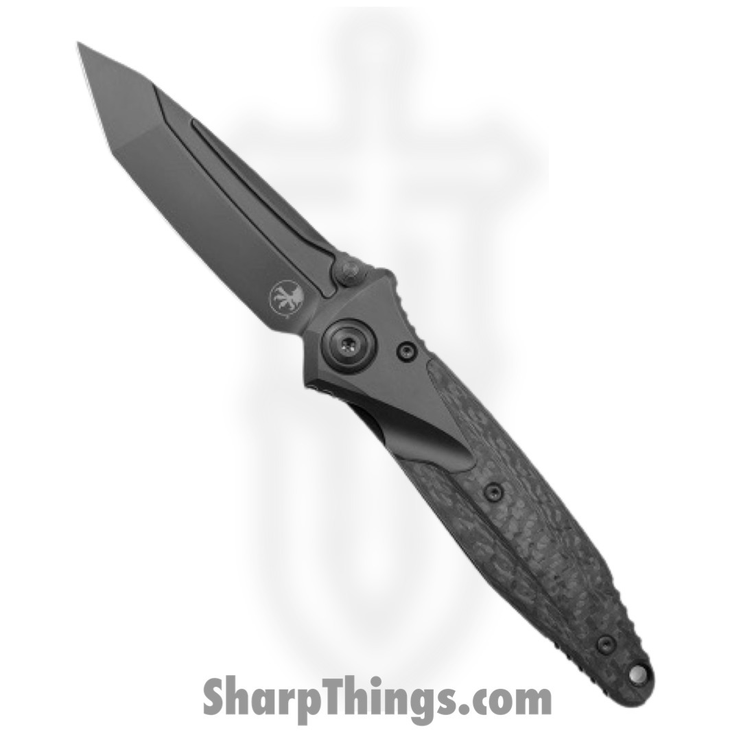 Microtech - 261-1DLCTCFTI - Socom Bravo Signature Series - Folding Knife - M390 Coated Tanto - Titanium/CF - Black - Image 4