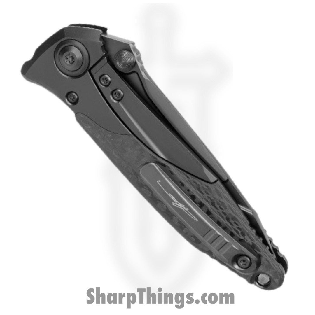 Microtech - 261-1DLCTCFTI - Socom Bravo Signature Series - Folding Knife - M390 Coated Tanto - Titanium/CF - Black - Image 6