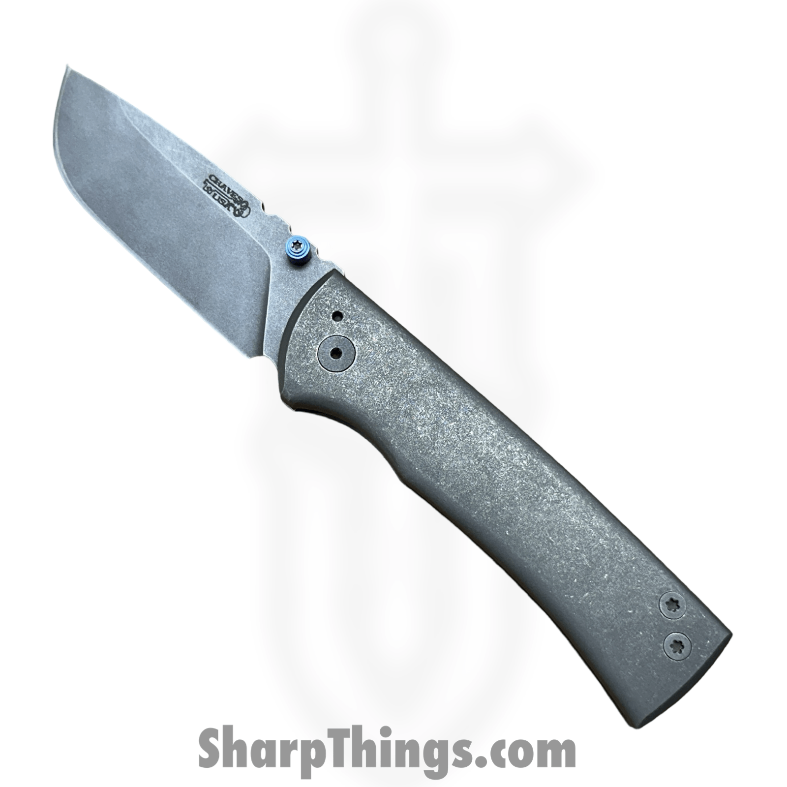 Chaves Custom - CC2014REND - Custom 1.5 Hybrid Rendencion Framelock - Folding Knife - CPM-3V Drop Point - Titanium Handle - Stonewash