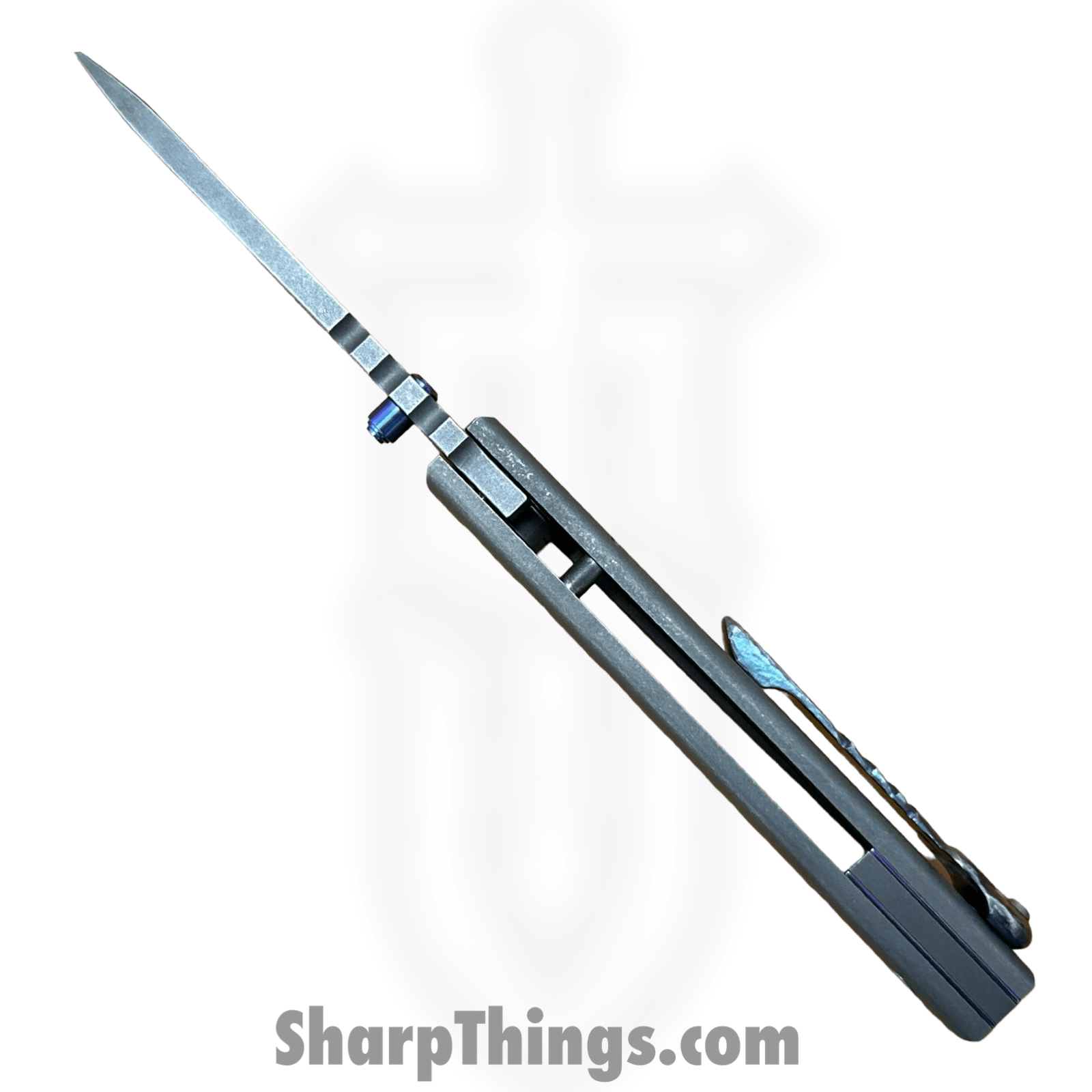 Chaves Custom - CC2014REND - Custom 1.5 Hybrid Rendencion Framelock - Folding Knife - CPM-3V Drop Point - Titanium Handle - Stonewash - Image 13