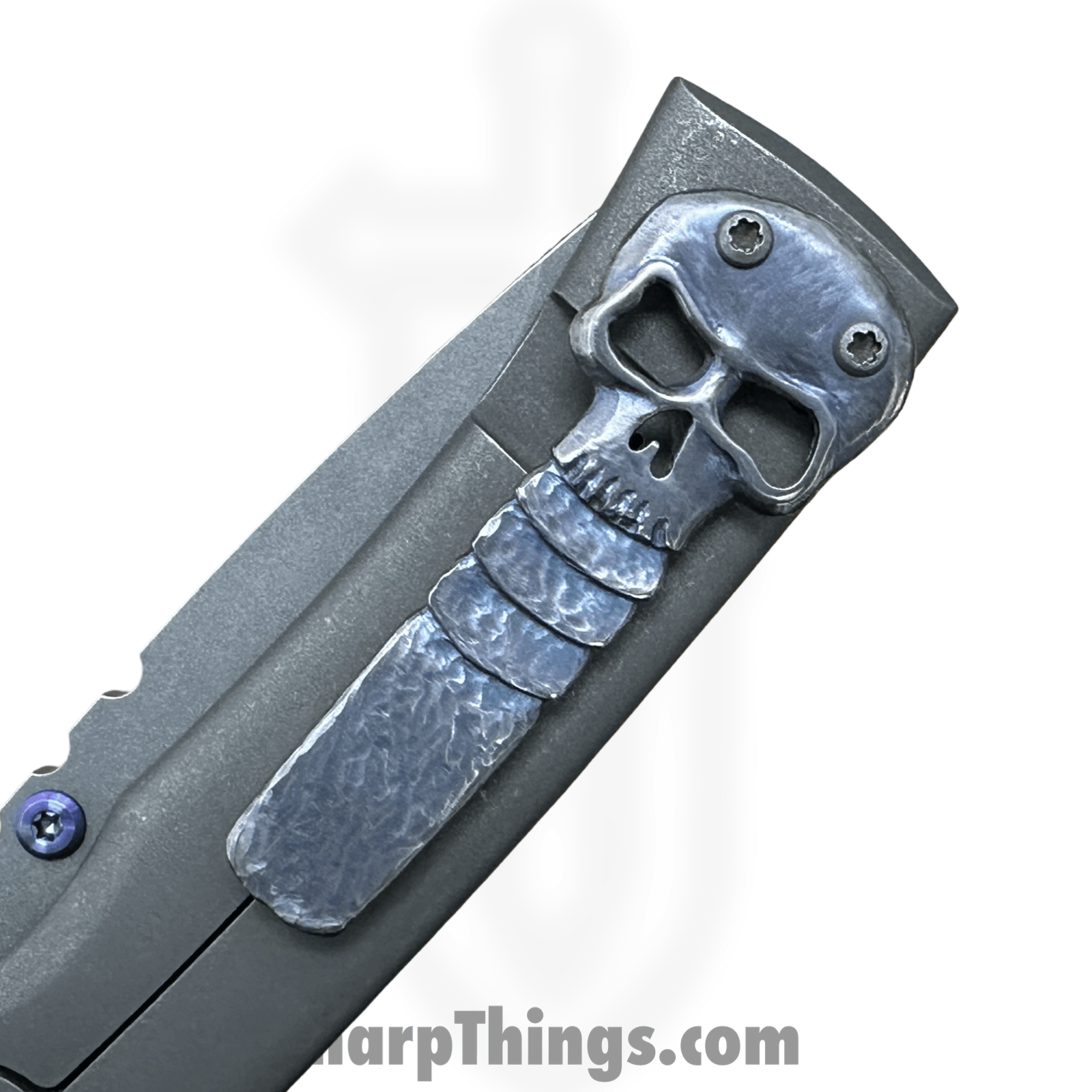 Chaves Custom - CC2014REND - Custom 1.5 Hybrid Rendencion Framelock - Folding Knife - CPM-3V Drop Point - Titanium Handle - Stonewash - Image 6