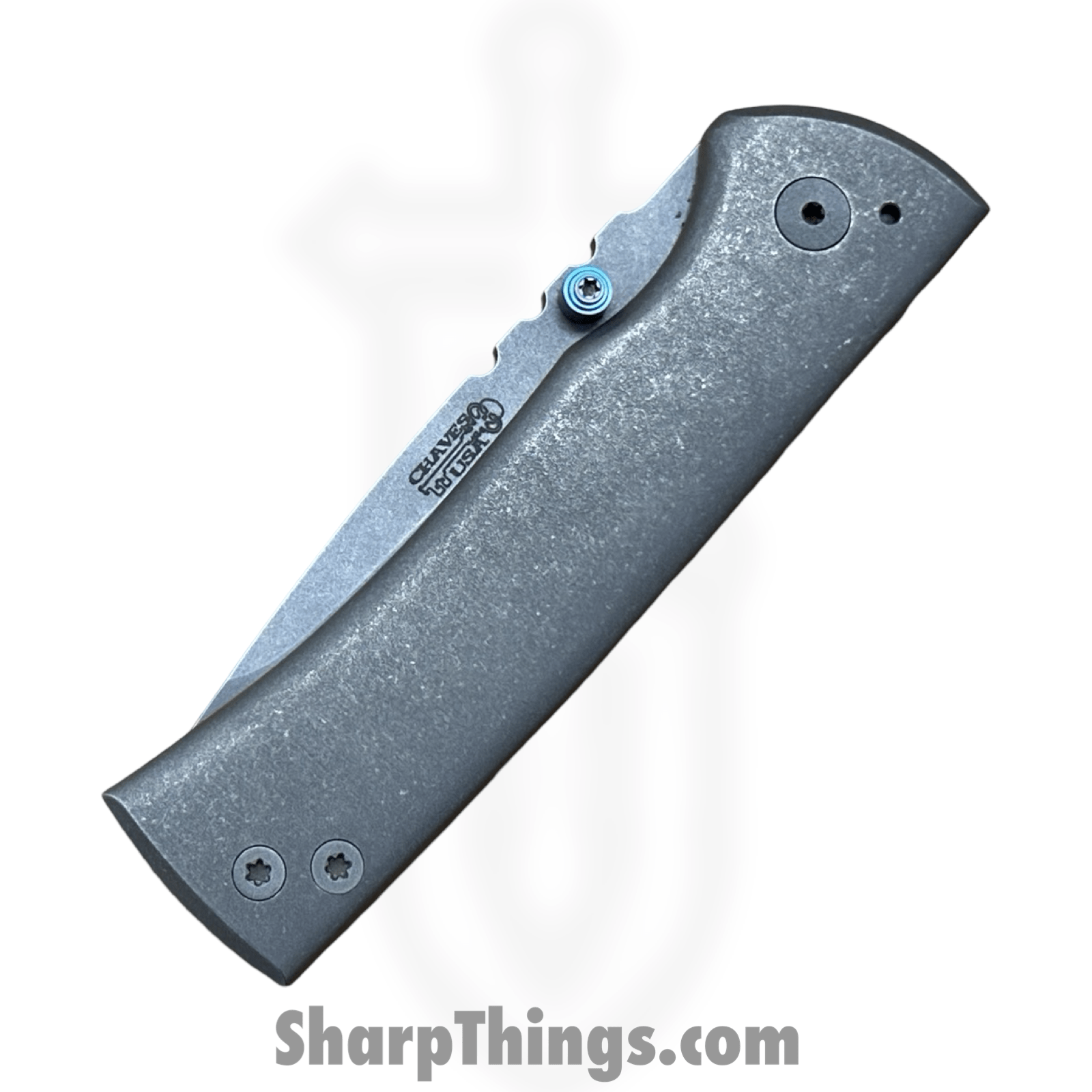 Chaves Custom - CC2014REND - Custom 1.5 Hybrid Rendencion Framelock - Folding Knife - CPM-3V Drop Point - Titanium Handle - Stonewash - Image 19