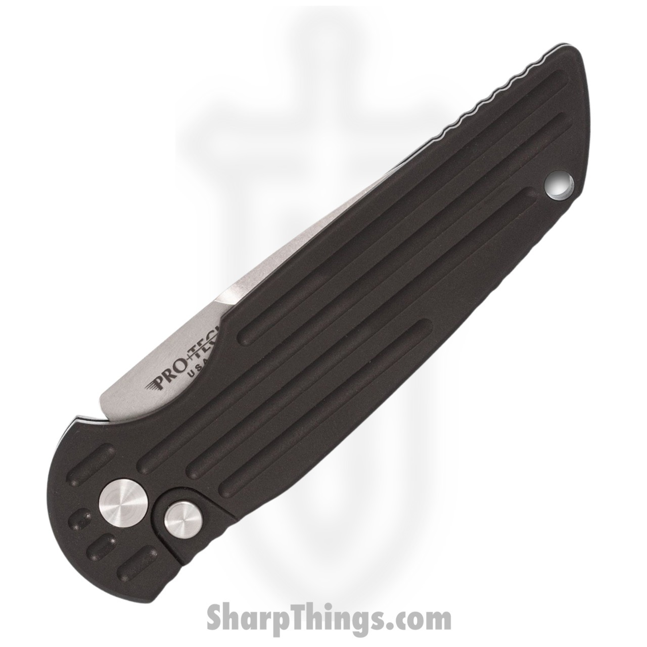 ProTech - TR-3 L-1 - Tactical Response 3 Left Handed - Automatic Knife - 154CM Stonewash Clip Point - 6061-T6 Aluminum Grooved - Black - Image 15