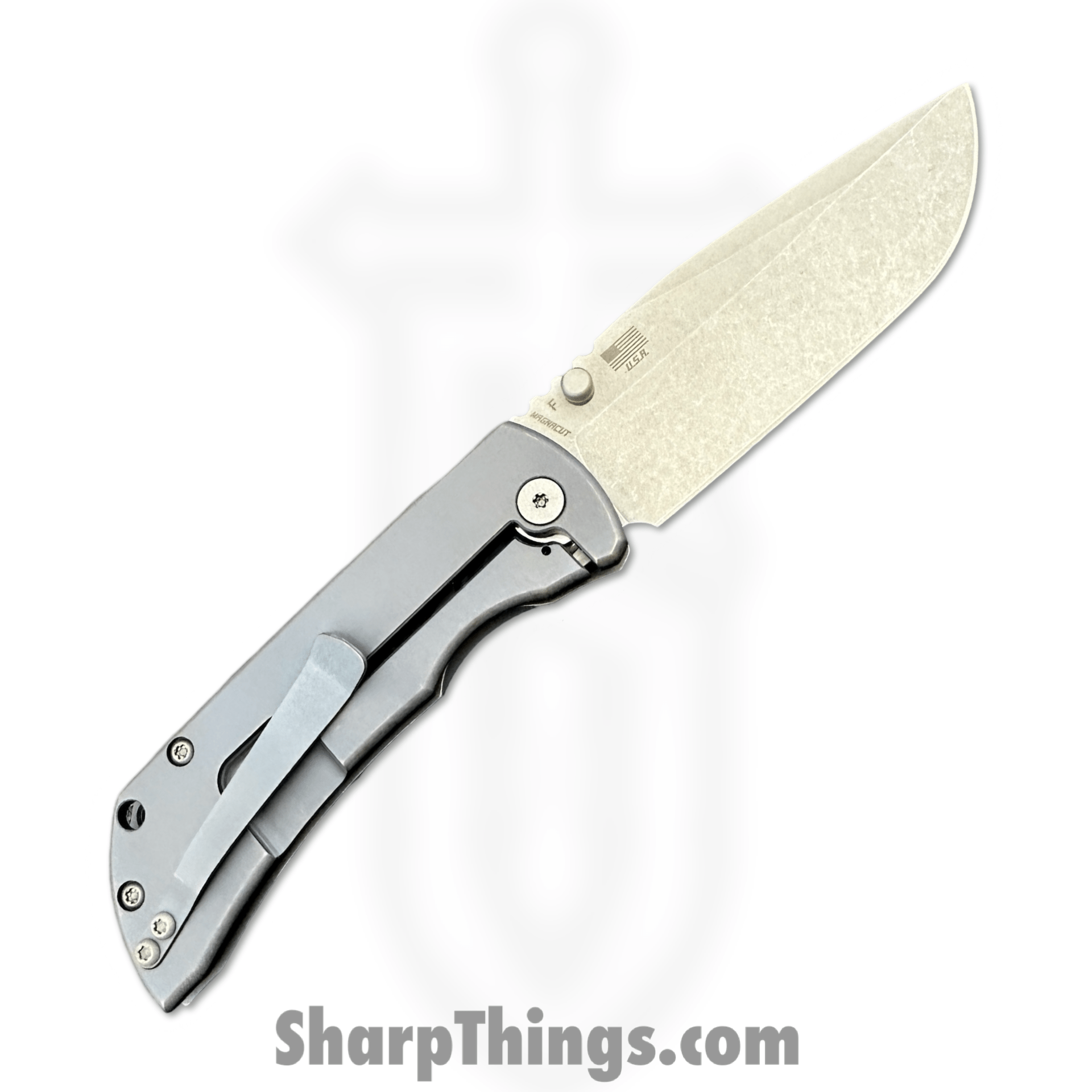 McNees - MAC23.5AtBlBz - MAC 2 3.5 - Folding Knife - CPM MagnaCut Stonewash Clip Point - Titanium - Atomic Blue/Bronze - Image 2