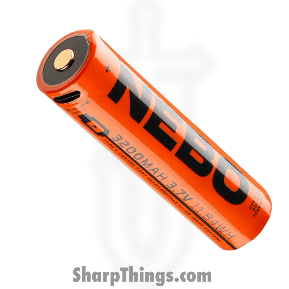Nebo - NEB-BAT-0005 - RC BATTERY 18650 3200mAh - USB C Rechargeable - Orange