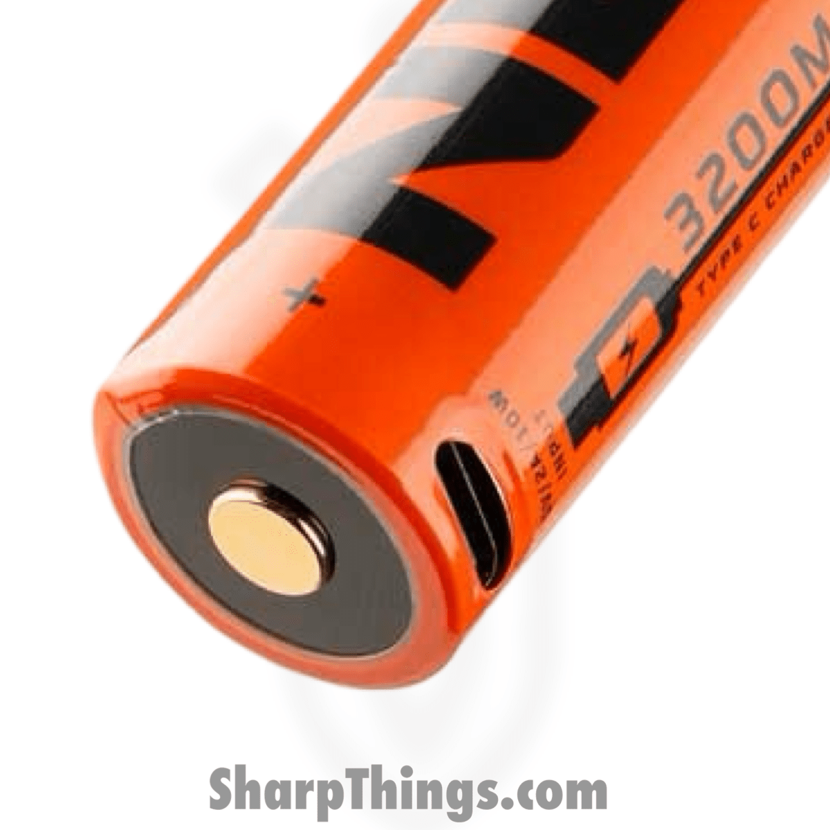 Nebo - NEB-BAT-0005 - RC BATTERY 18650 3200mAh - USB C Rechargeable - Orange - Image 2