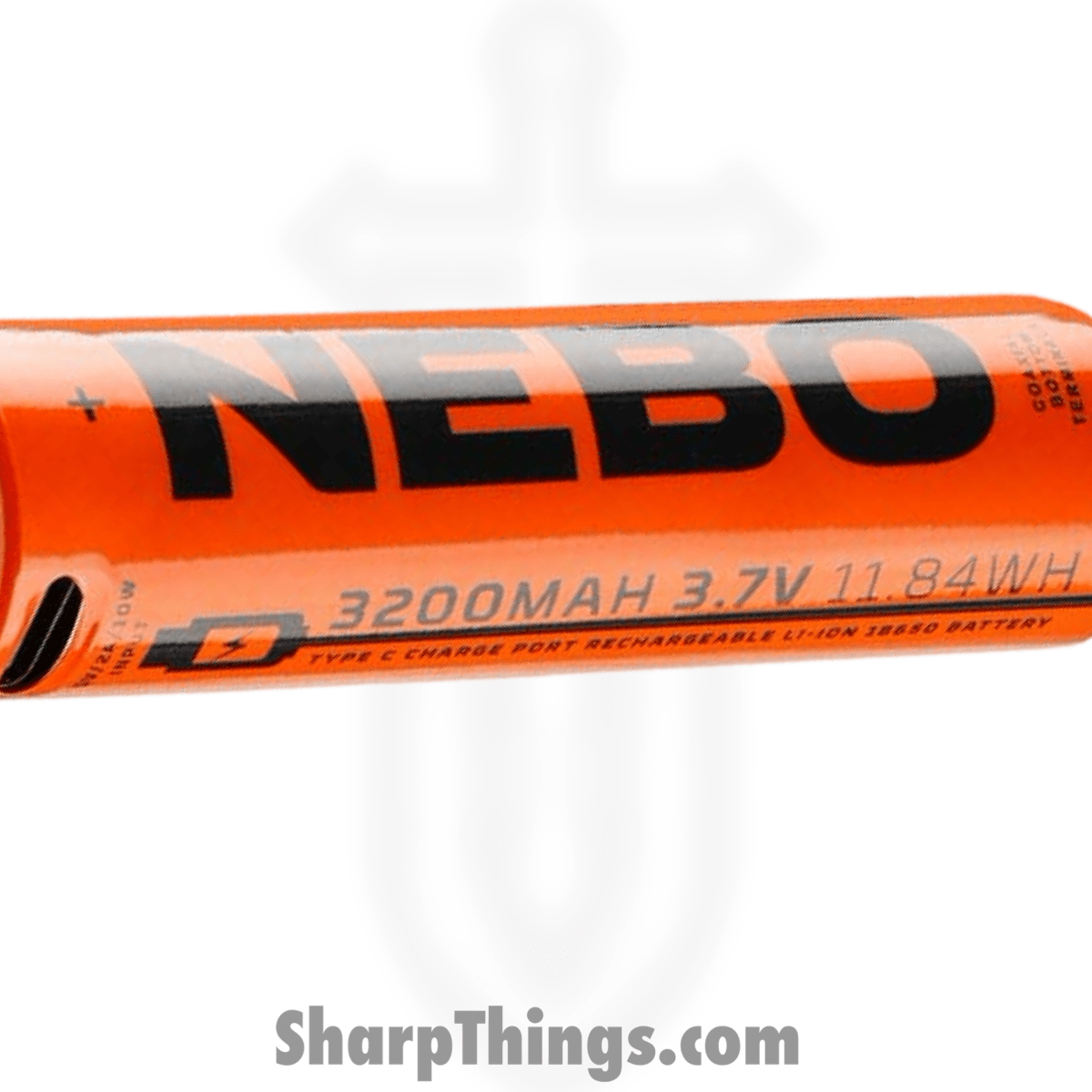 Nebo - NEB-BAT-0005 - RC BATTERY 18650 3200mAh - USB C Rechargeable - Orange - Image 3