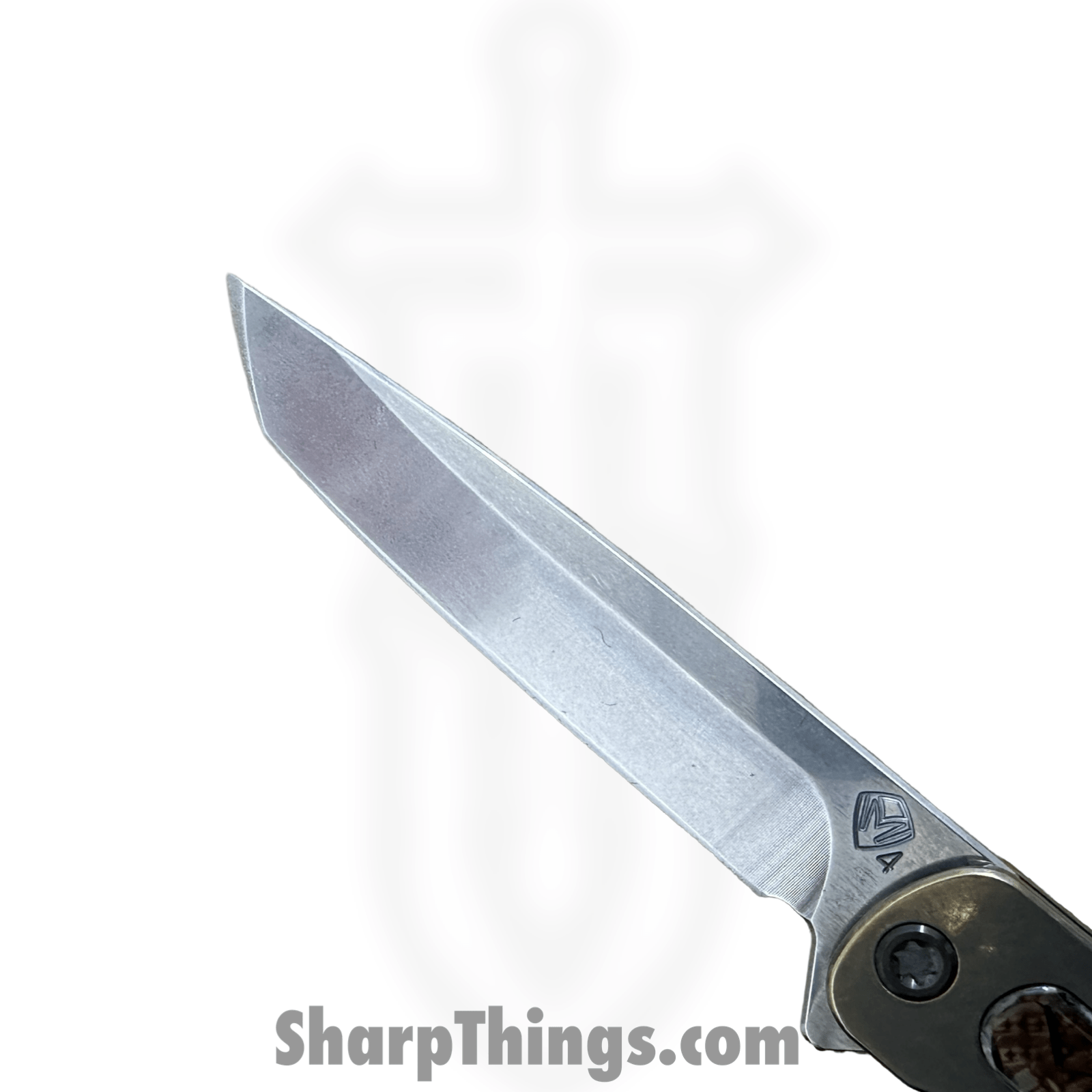 Medford Knife and Tool - MK2154TT-36A1-TPCP-Q4 - T-Bone - Folding Knife - S45VN Tumbled Tanto - "Safari" Titanium - Bronze - Image 3