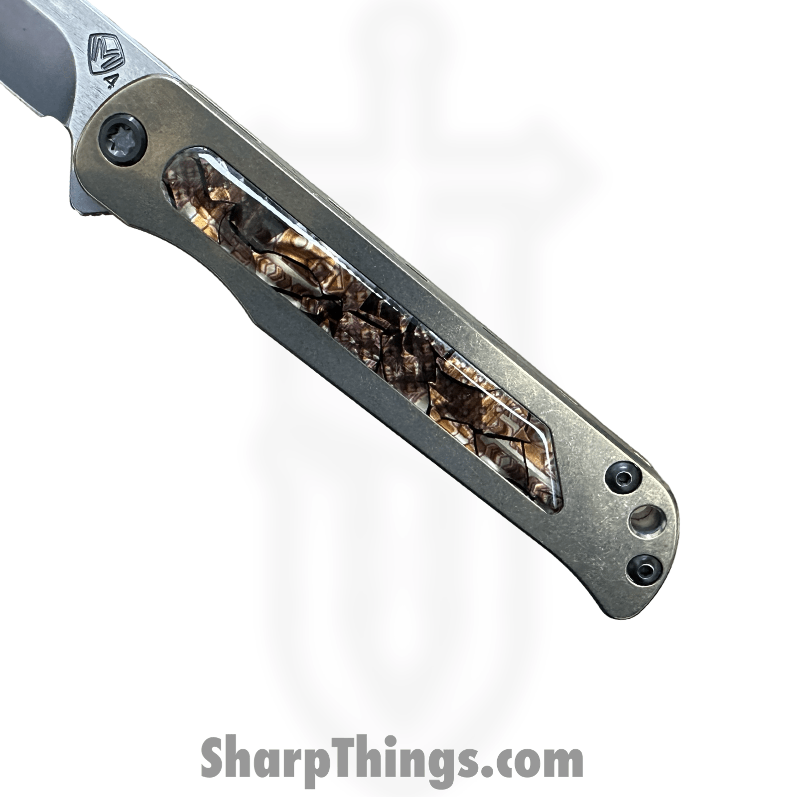 Medford Knife and Tool - MK2154TT-36A1-TPCP-Q4 - T-Bone - Folding Knife - S45VN Tumbled Tanto - "Safari" Titanium - Bronze - Image 5