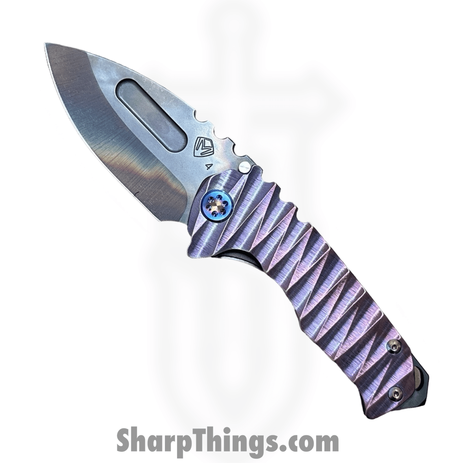 Medford Knife and Tool - MK0294VD-38A3-TFCF-BZ - Genesis "T" - Folding Knife - S45VN Vulcan Drop Point - "Lightning" Titanium - Rose