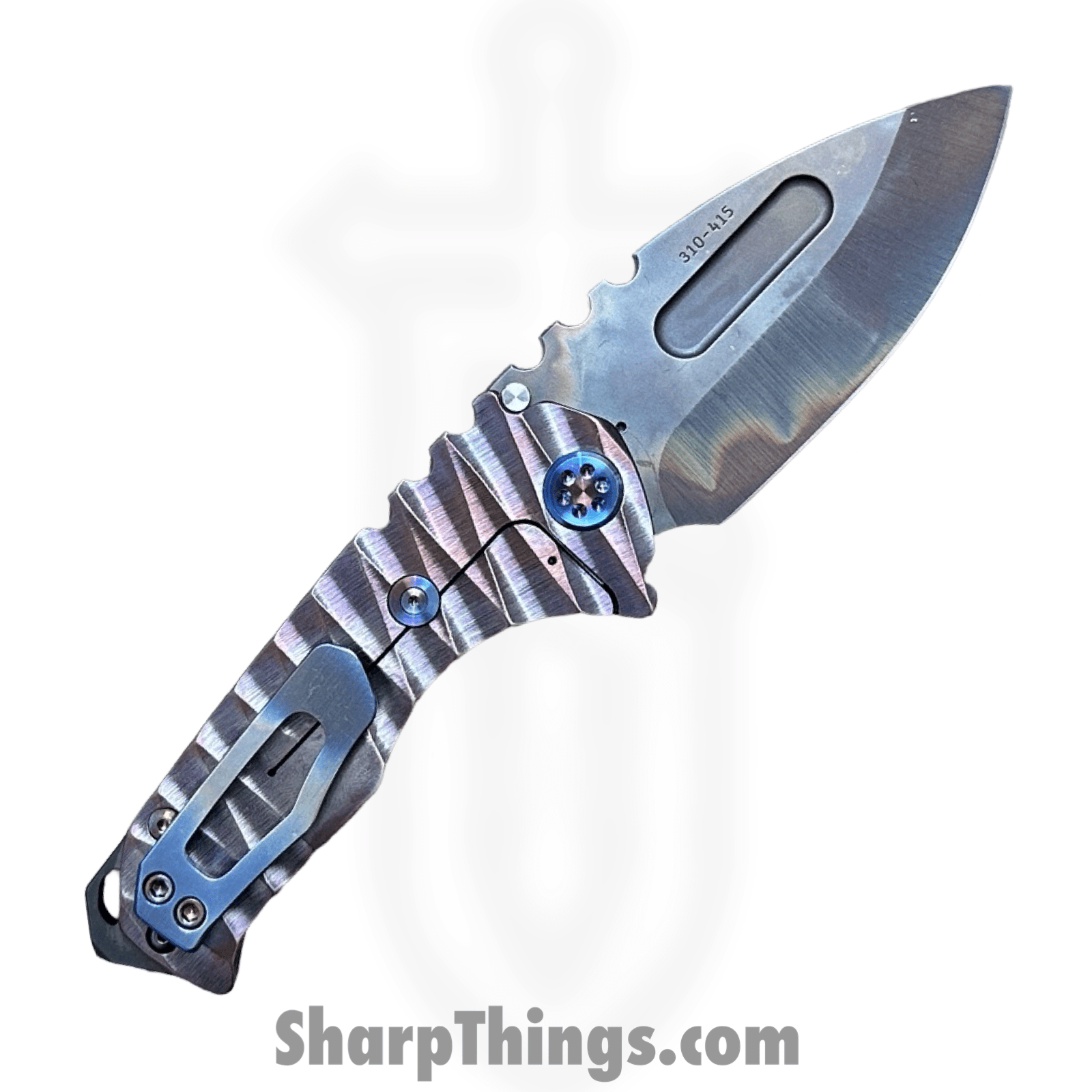 Medford Knife and Tool - MK0294VD-38A3-TFCF-BZ - Genesis "T" - Folding Knife - S45VN Vulcan Drop Point - "Lightning" Titanium - Rose - Image 2