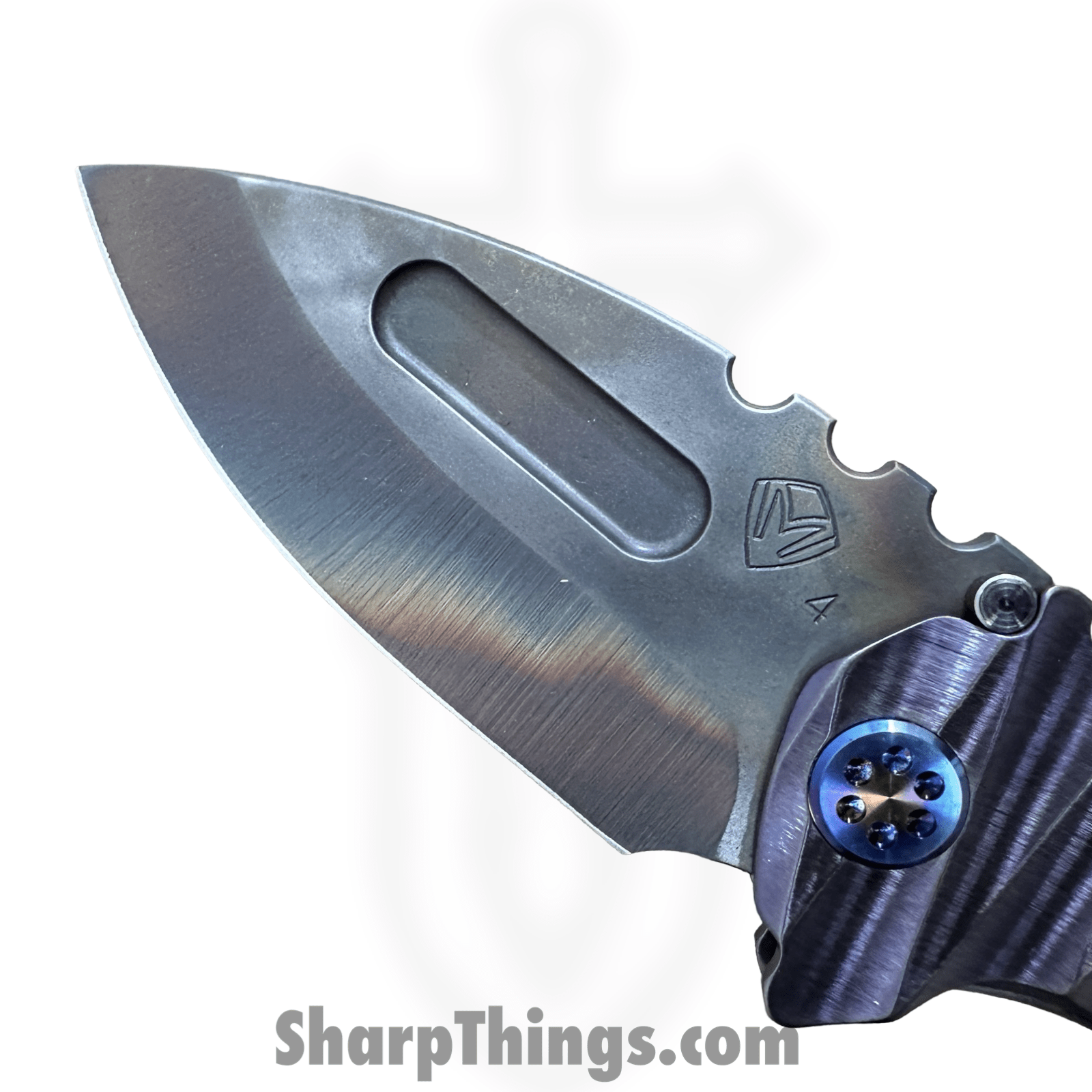 Medford Knife and Tool - MK0294VD-38A3-TFCF-BZ - Genesis "T" - Folding Knife - S45VN Vulcan Drop Point - "Lightning" Titanium - Rose - Image 5