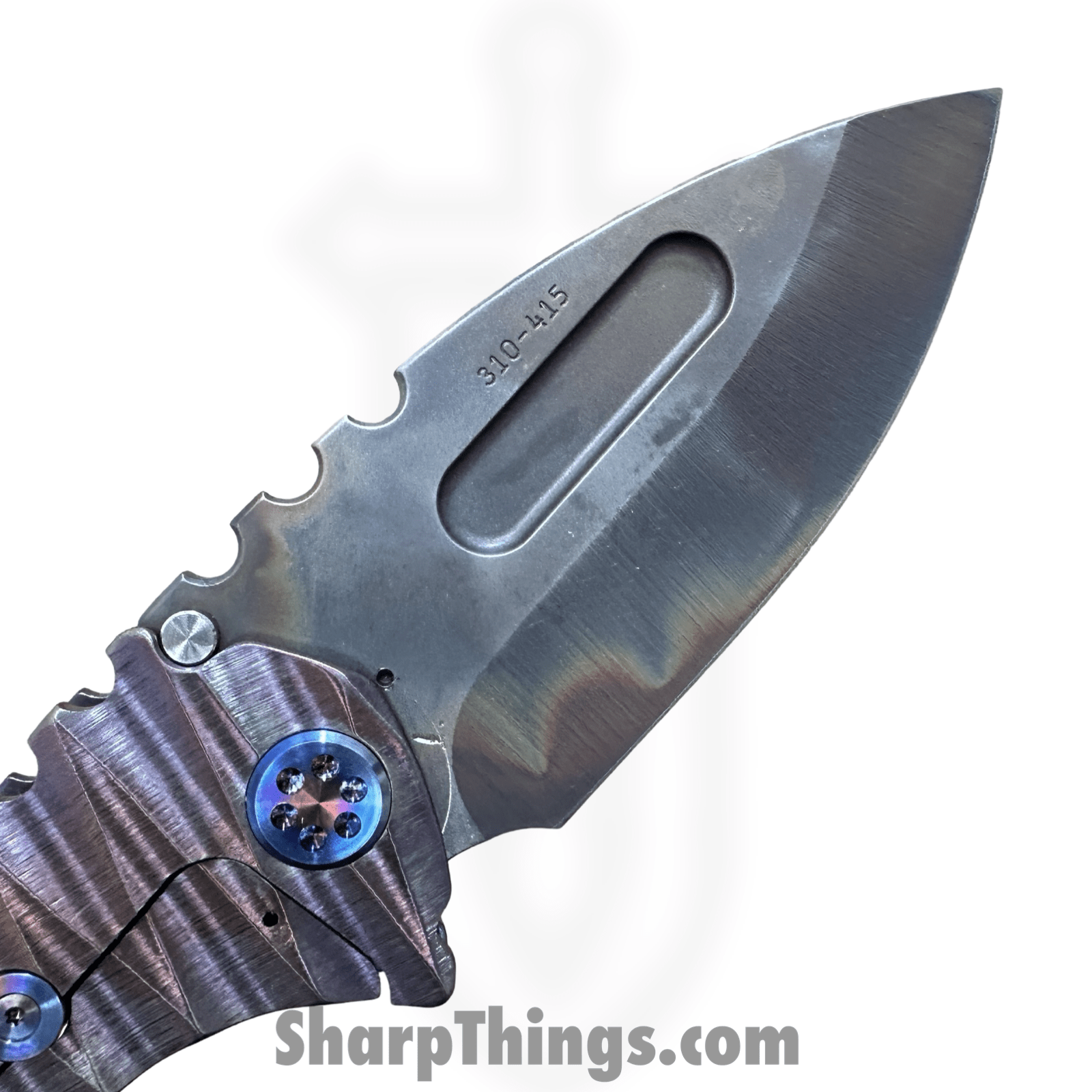 Medford Knife and Tool - MK0294VD-38A3-TFCF-BZ - Genesis "T" - Folding Knife - S45VN Vulcan Drop Point - "Lightning" Titanium - Rose - Image 6