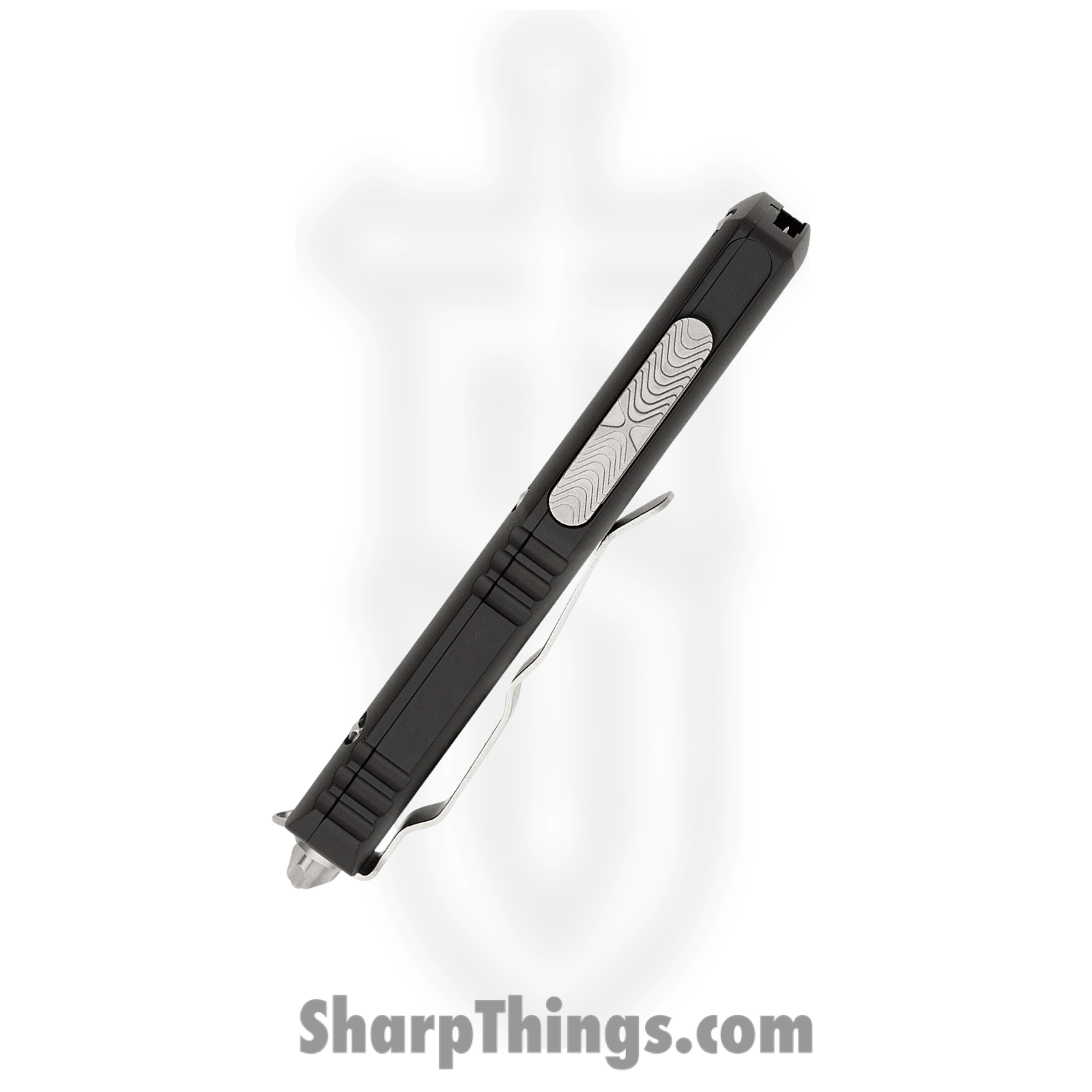 Microtech - 231-10 - UTX-85 - OTF Auto - Elmax, M390, 204P Stonewash Drop Point - 6061-T6 Aluminum - Black - Image 5