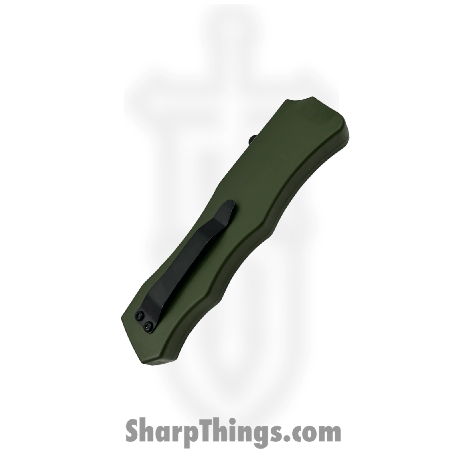 PTC - A15 - OTF Auto - Stainless Two Tone Drop Point - Aluminum CF Insert - Black Green - Image 2