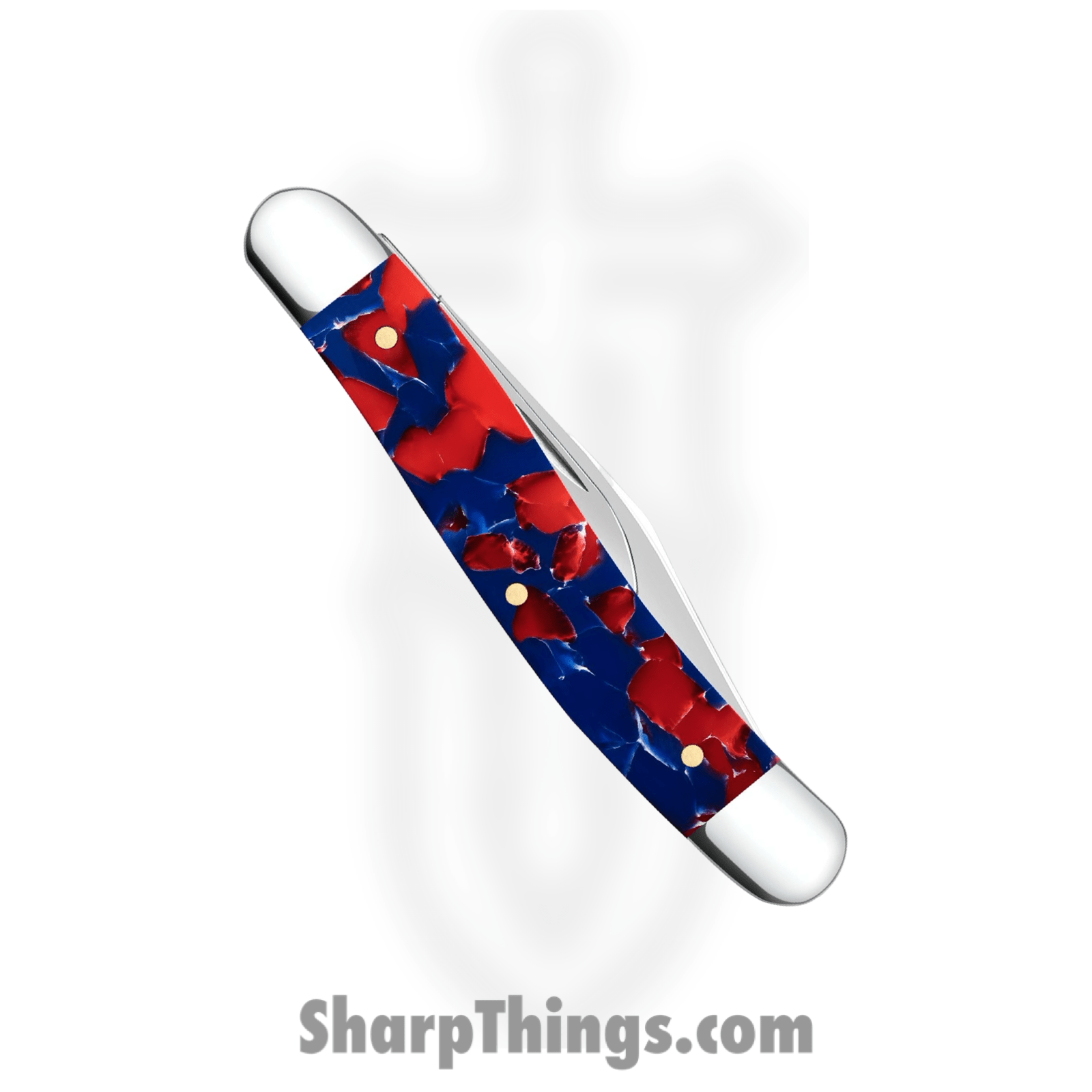 Case Cutlery - CA51006 - Medium Jack Freedom - Folding Knife - Stainless Polished Clip/Pen - Smooth Kirinite - Red Blue - Image 4