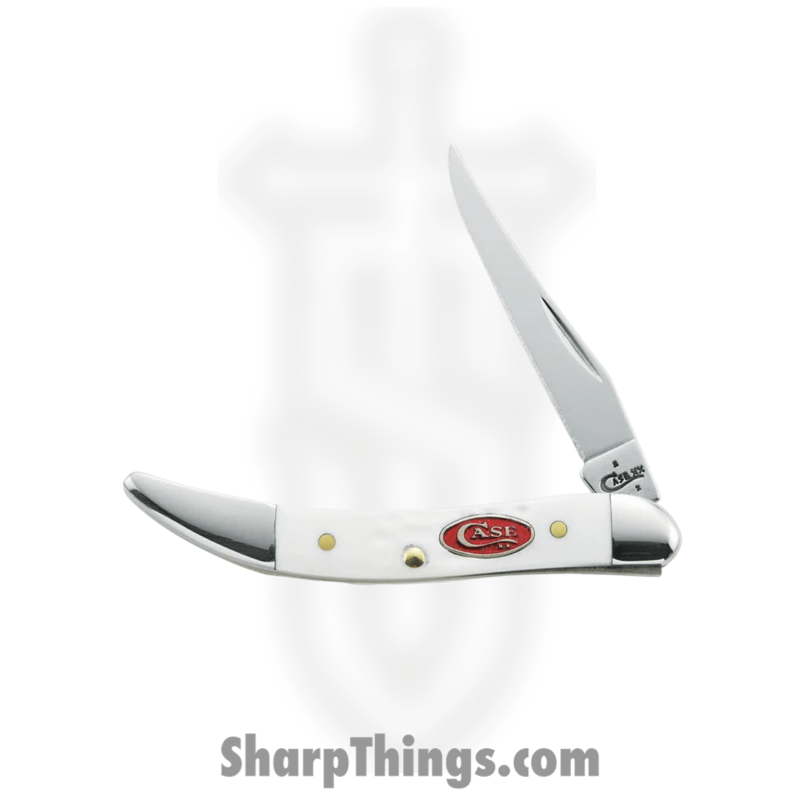 Case Cutlery - CA60180 - Small Texas Toothpick - Folding Knife - Tru-Sharp™ Stainless Polished Clip Point - Jigged Synthetic - White - Image 2