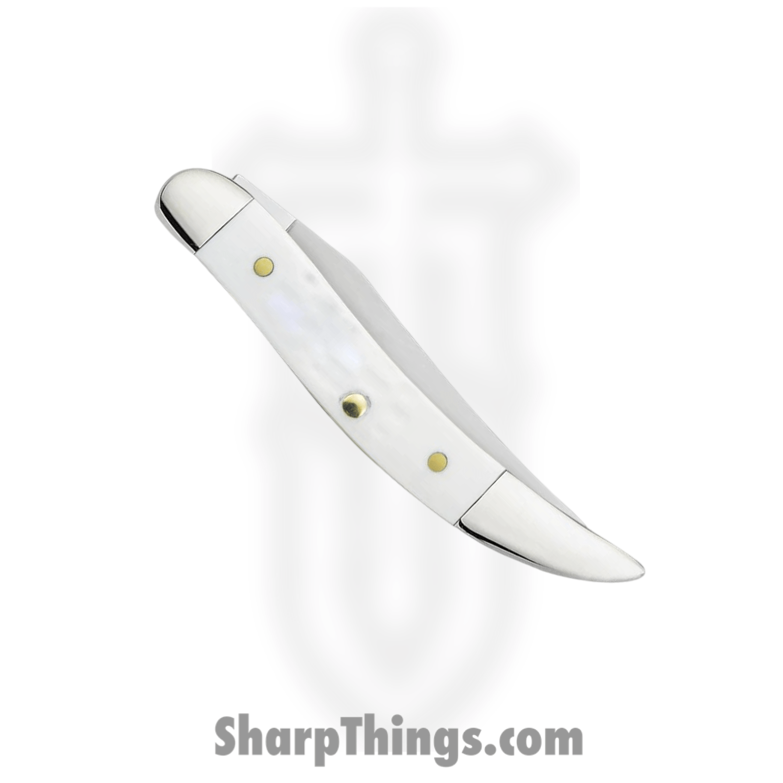 Case Cutlery - CA60180 - Small Texas Toothpick - Folding Knife - Tru-Sharp™ Stainless Polished Clip Point - Jigged Synthetic - White - Image 4
