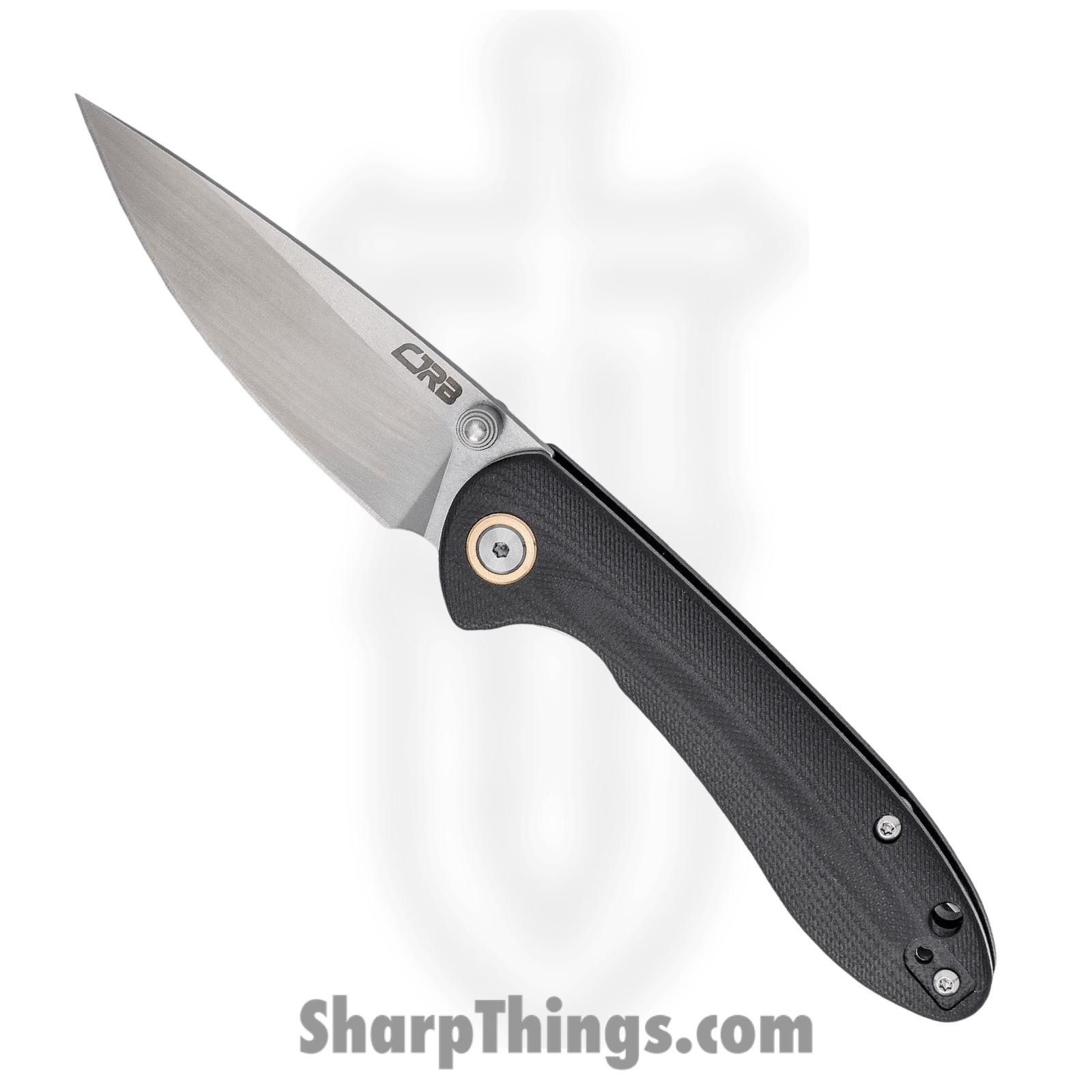 CJRB - J1912SBKC - Small Feldspar - Folding Knife - D2 Stonewash Drop Point - G10 - Black