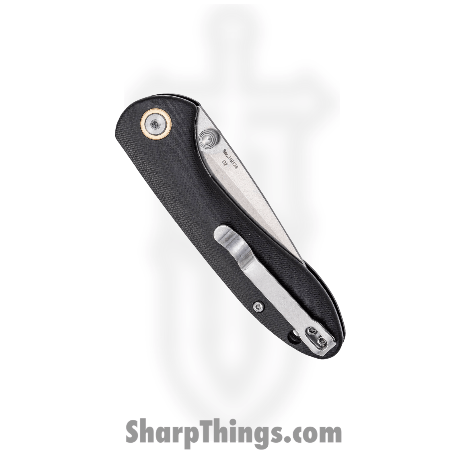 CJRB - J1912SBKC - Small Feldspar - Folding Knife - D2 Stonewash Drop Point - G10 - Black - Image 3