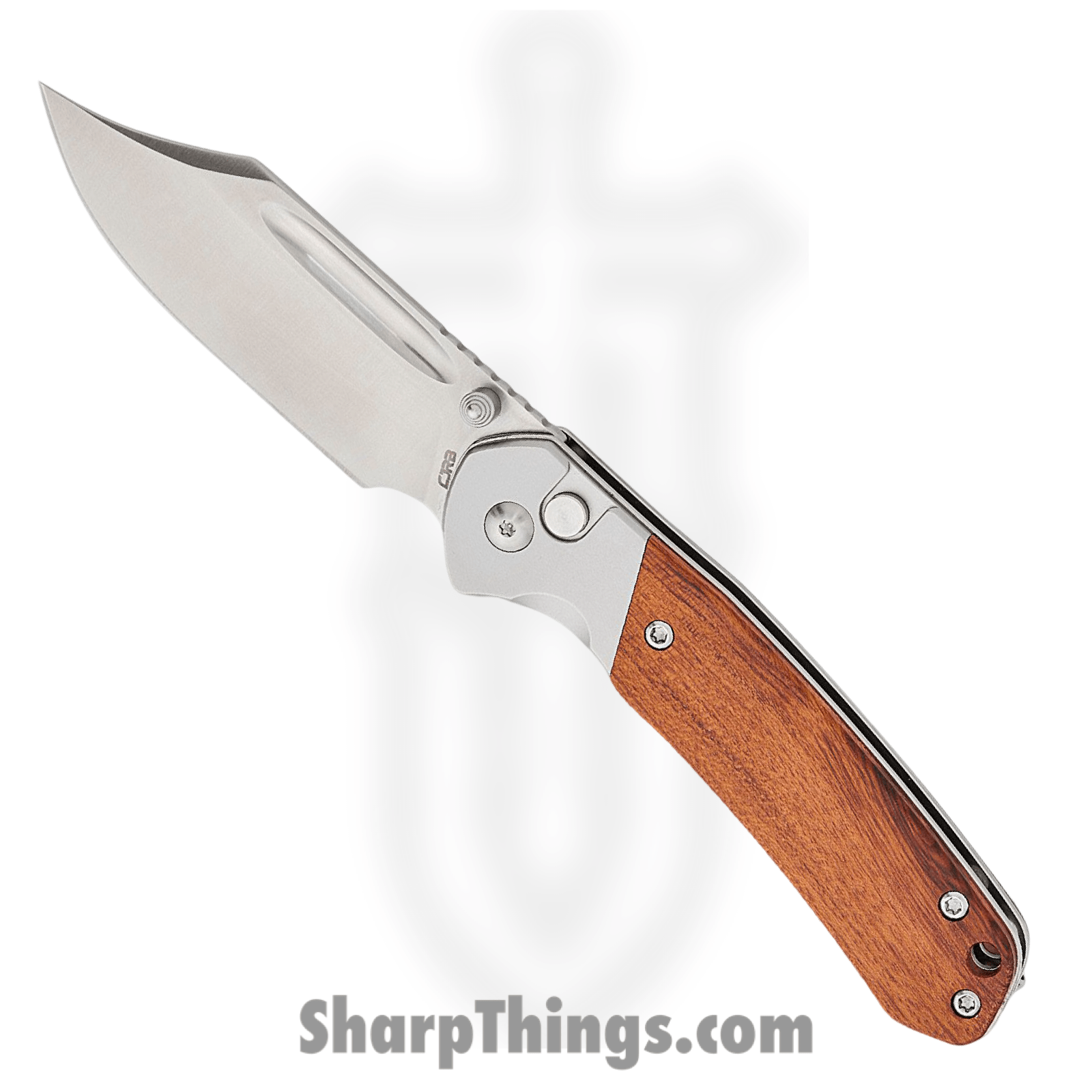 CJRB - J1942RW - Pyrite - Folding Knife - AR-RPM9 Polished Bowie - Rosewood with Steel Bolsters - Brown
