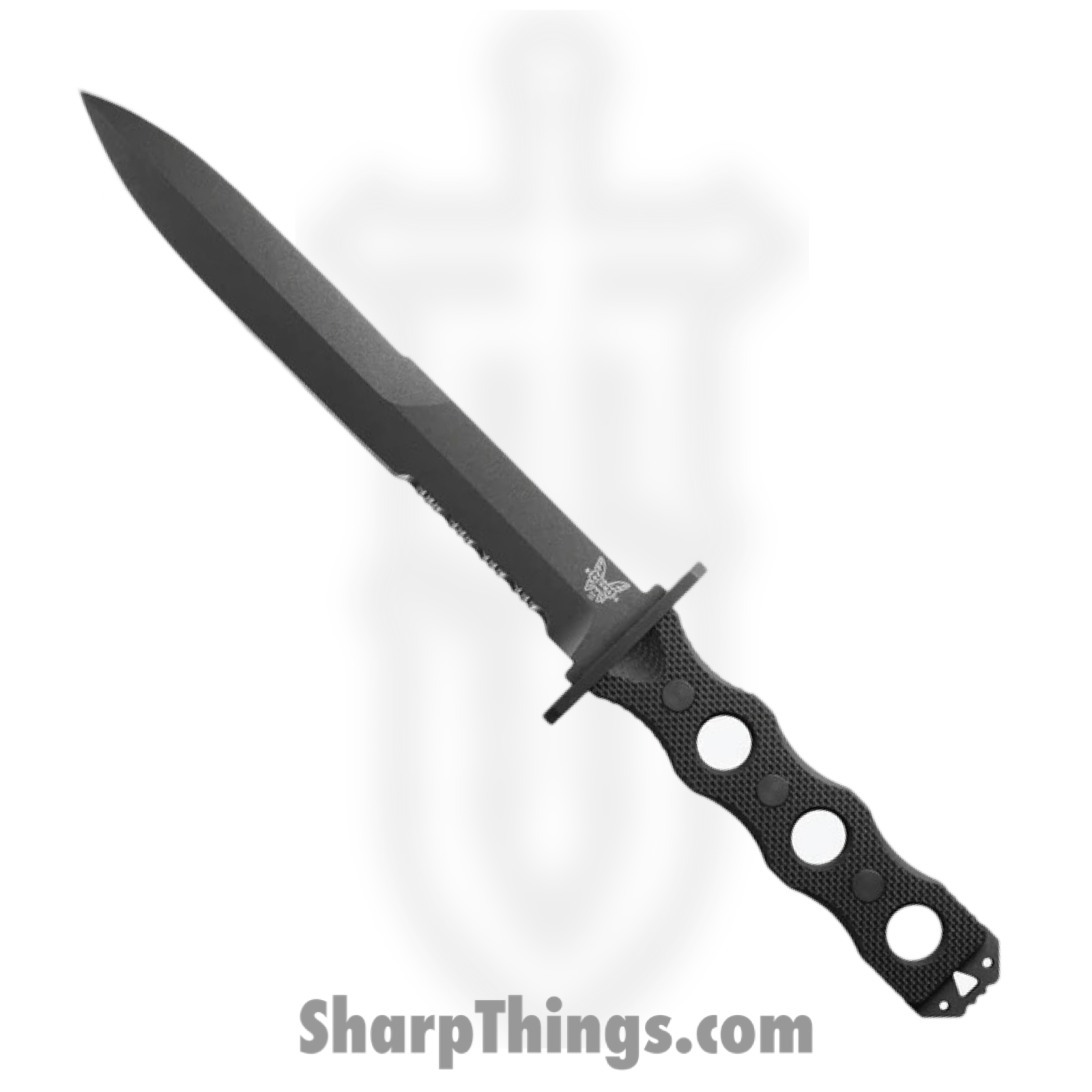 Benchmade - 185SBK - SOCP P/S - Fixed Blade Knife - CPM 3V Coated Dagger - G10 - Black