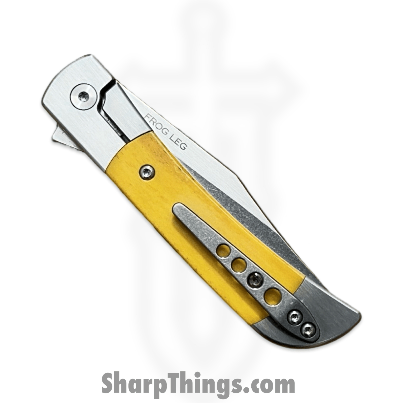 Finch Knife Co. - FL354 - Frog Leg - Folding Knife - 154CM Satin Clip Point - Smooth Ox Bone - Sunkiss - Image 3