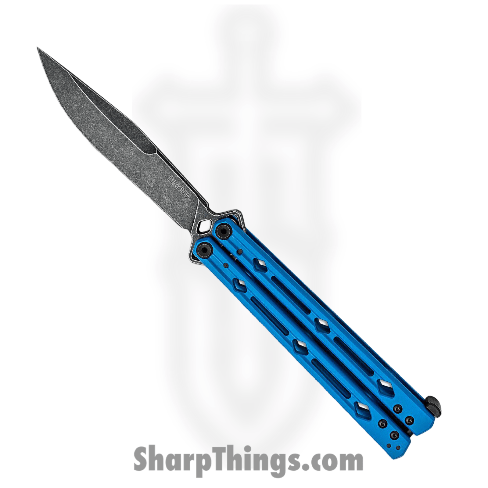 Kershaw - KS5150BLUBW - Lucha - Balisong - 14C28N Blackwash Clip Point - Stainless Steel - Blue