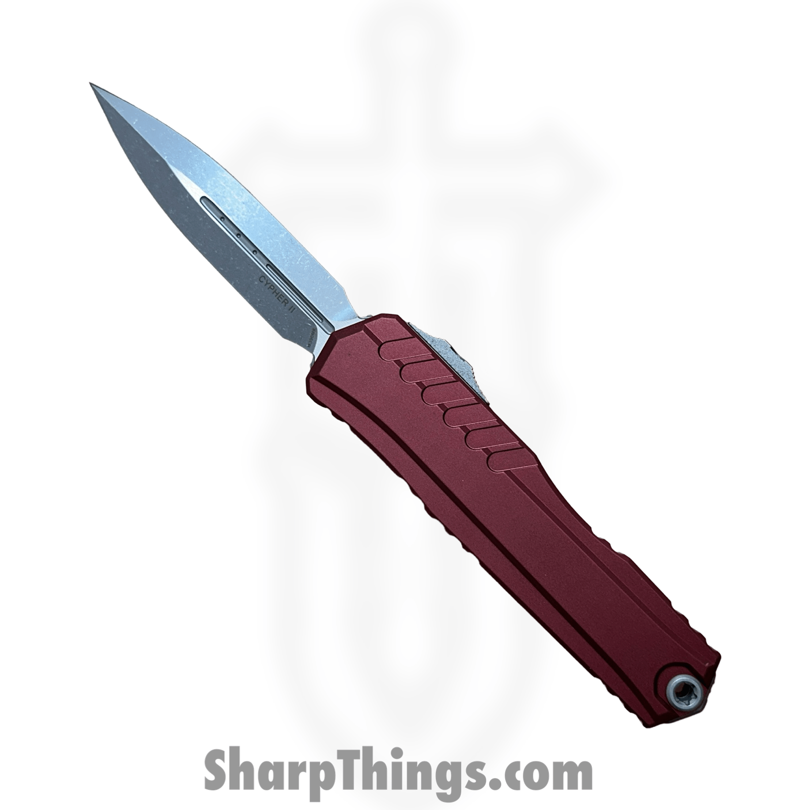 Microtech - 1242-10APMR - Cypher II - OTF Auto - M390MK Apocalyptic Dagger - Aluminum - Merlot