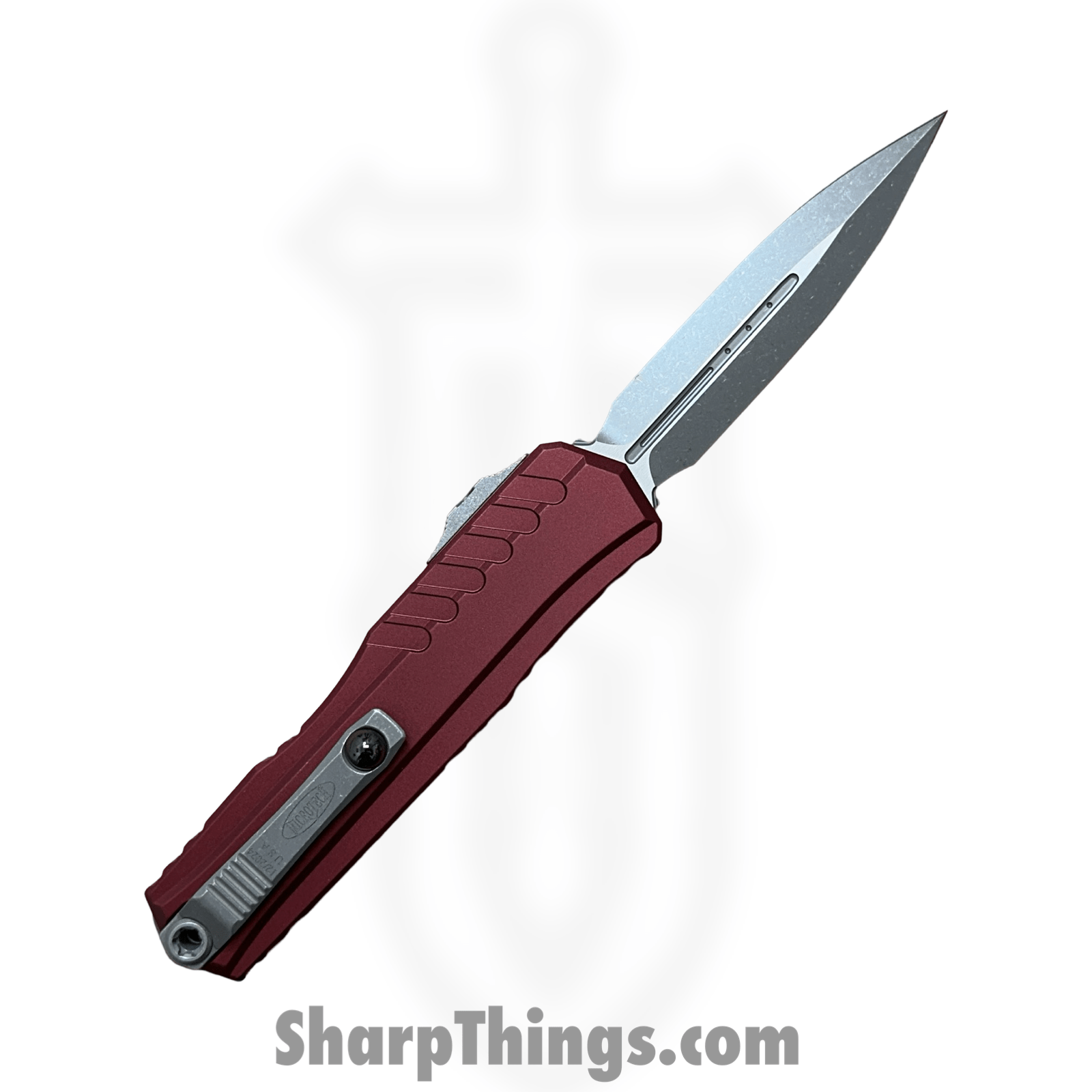 Microtech - 1242-10APMR - Cypher II - OTF Auto - M390MK Apocalyptic Dagger - Aluminum - Merlot - Image 2