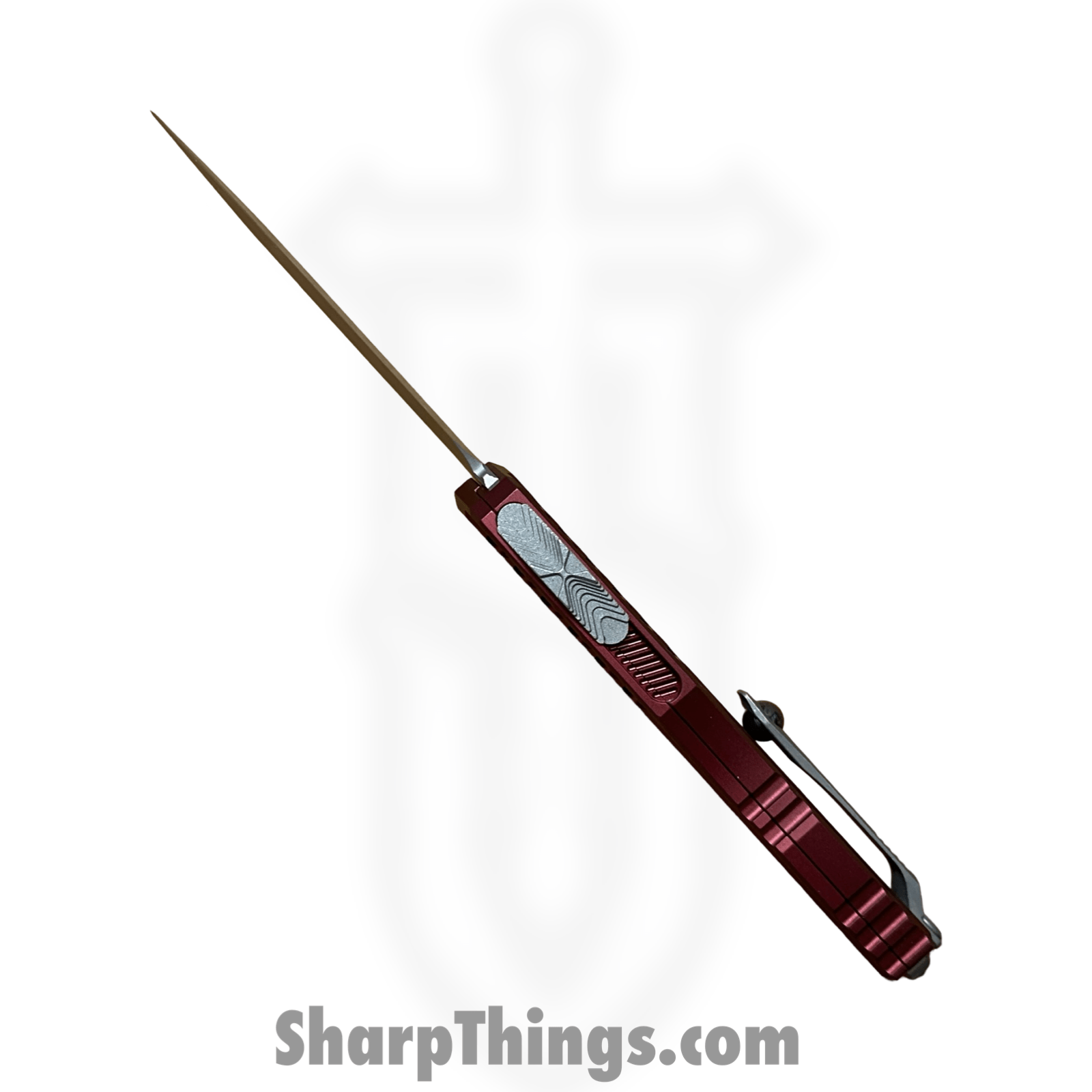 Microtech - 1242-10APMR - Cypher II - OTF Auto - M390MK Apocalyptic Dagger - Aluminum - Merlot - Image 5