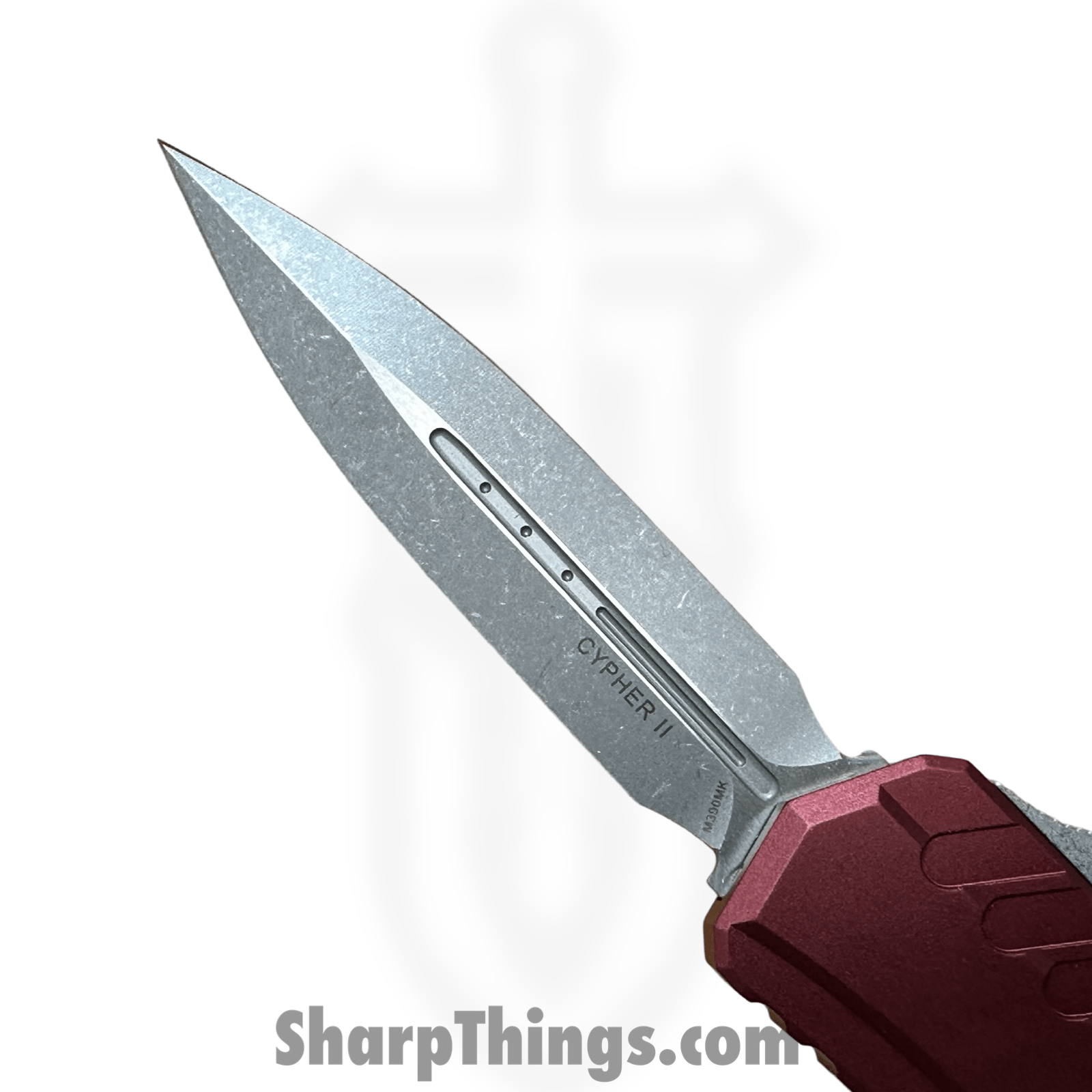 Microtech - 1242-10APMR - Cypher II - OTF Auto - M390MK Apocalyptic Dagger - Aluminum - Merlot - Image 3