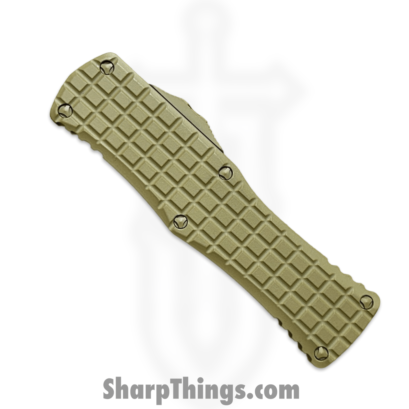 Microtech - 919-1FRCRAS - Signature Series Hera - OTF Auto - Cerakote RAL-800 Hellhound Tanto - 6061-T6 Aluminum - Tan - Image 3