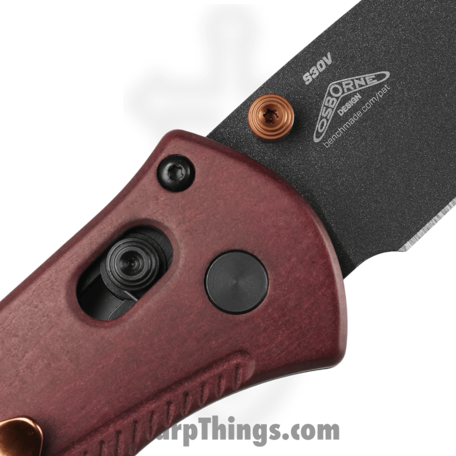 Benchmade - 585BK-04 - Mini Barrage - Folding Knife - CPM S30V Coated Drop Point - Richlite - Red - Image 3